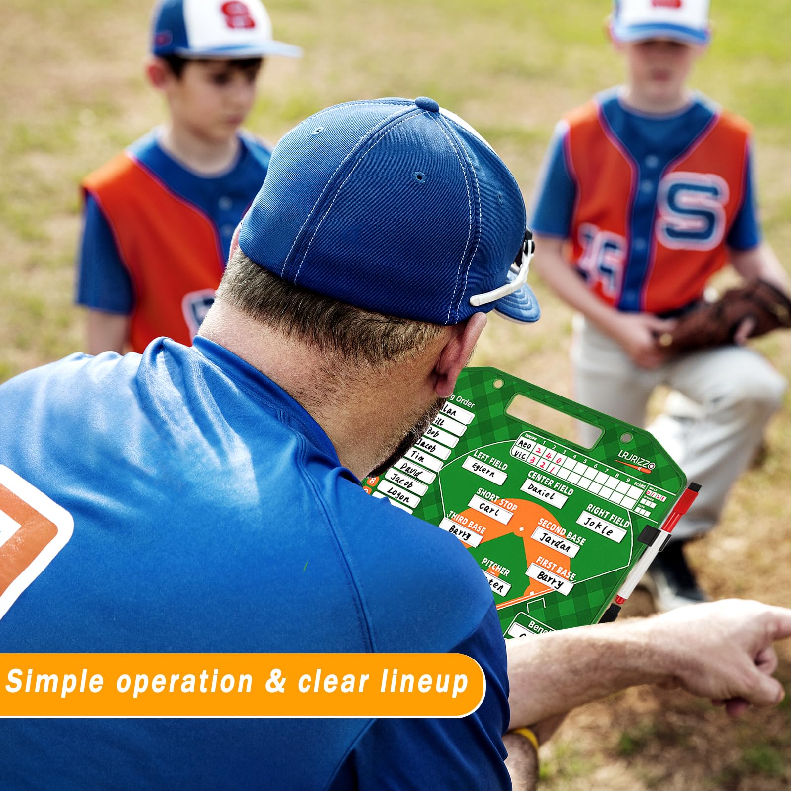 Magnetic Baseball Lineup Board - Dry Erase Dugout Clipboard for Coaches | Softball & Baseball Lineup Cards with Marker | Coaching Accessories (Green) - Perfect for Game Strategies & Team Management