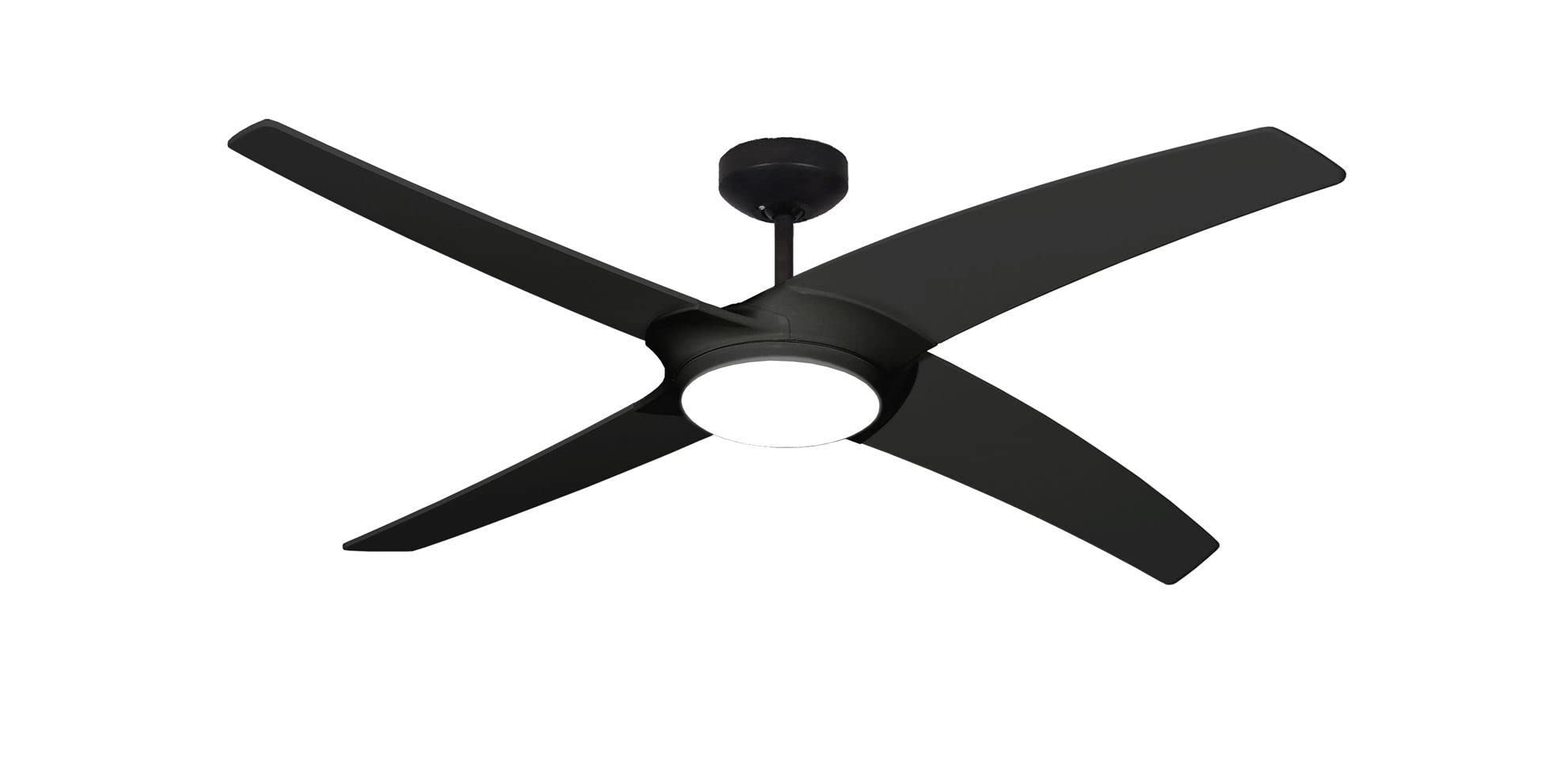 Starfire 56 Inch Matte Black Ceiling Fan with LED Light Kit - Modern Indoor Cooling Fan for Living Room, Bedroom & Office