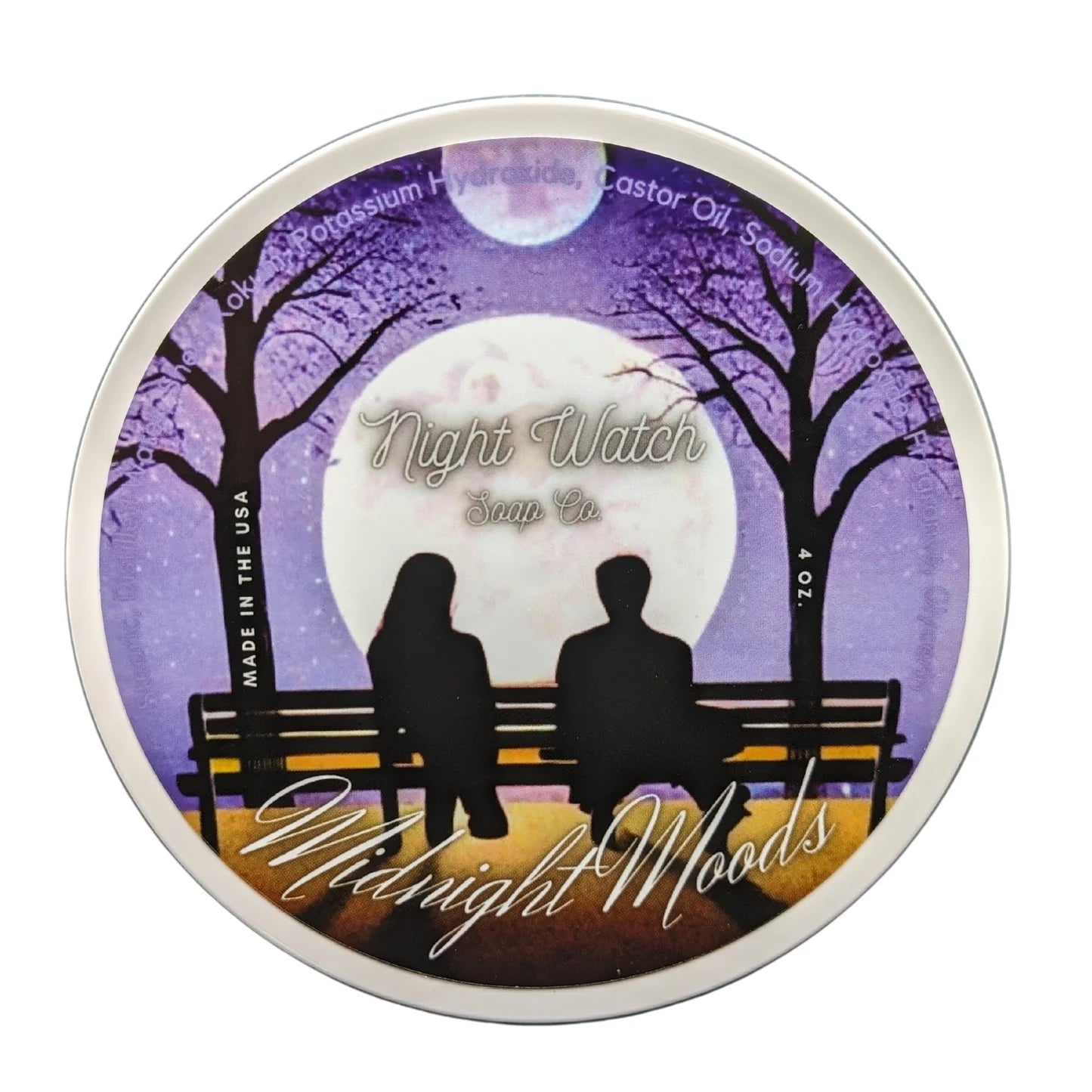 Premium Midnight Moods Shave Soap by Night Watch Co. - Vegan & Natural Ingredients for Smooth Shaving - Perfect for Nighttime Grooming & Relaxation Rituals
