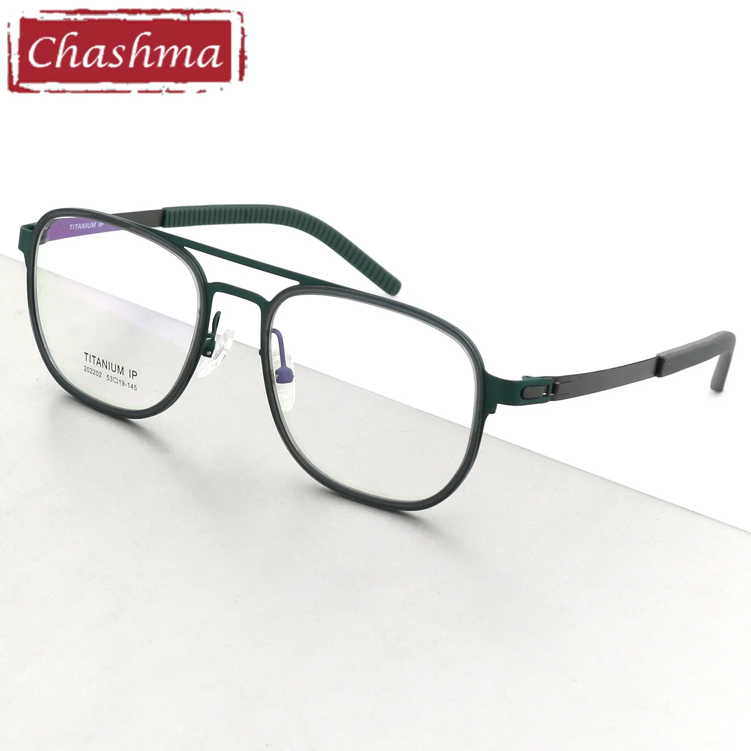 Unisex Titanium Square Full Rim Double Bridge Eyeglasses 4422 - Stylish & Durable for Work, Reading & Everyday Wear