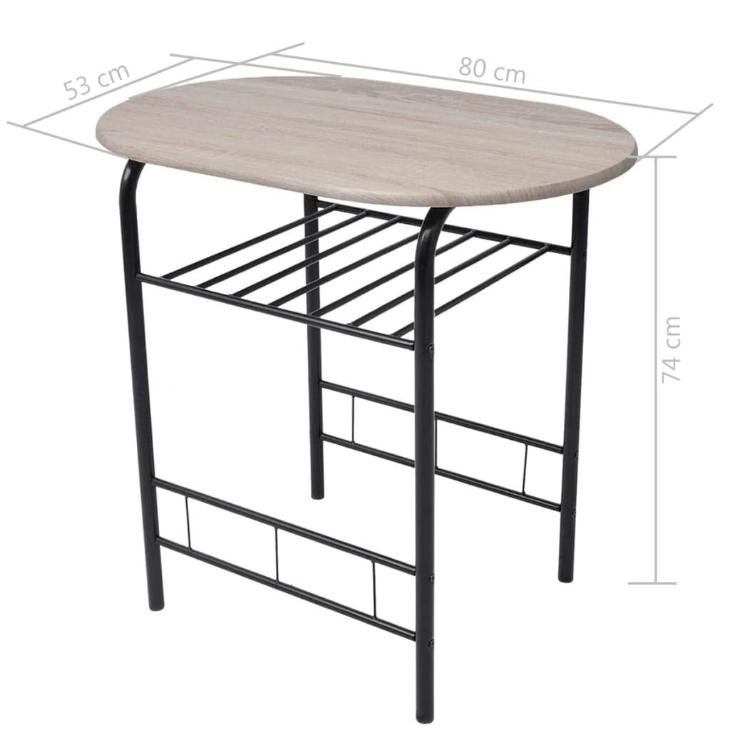 FAMIROSA Breakfast Bar Set - 3-Piece MDF Counter Height Table & Stools for Kitchen, Dining Room, or Small Space - Modern Home Furniture for Breakfast Nook, Apartment, or Condo