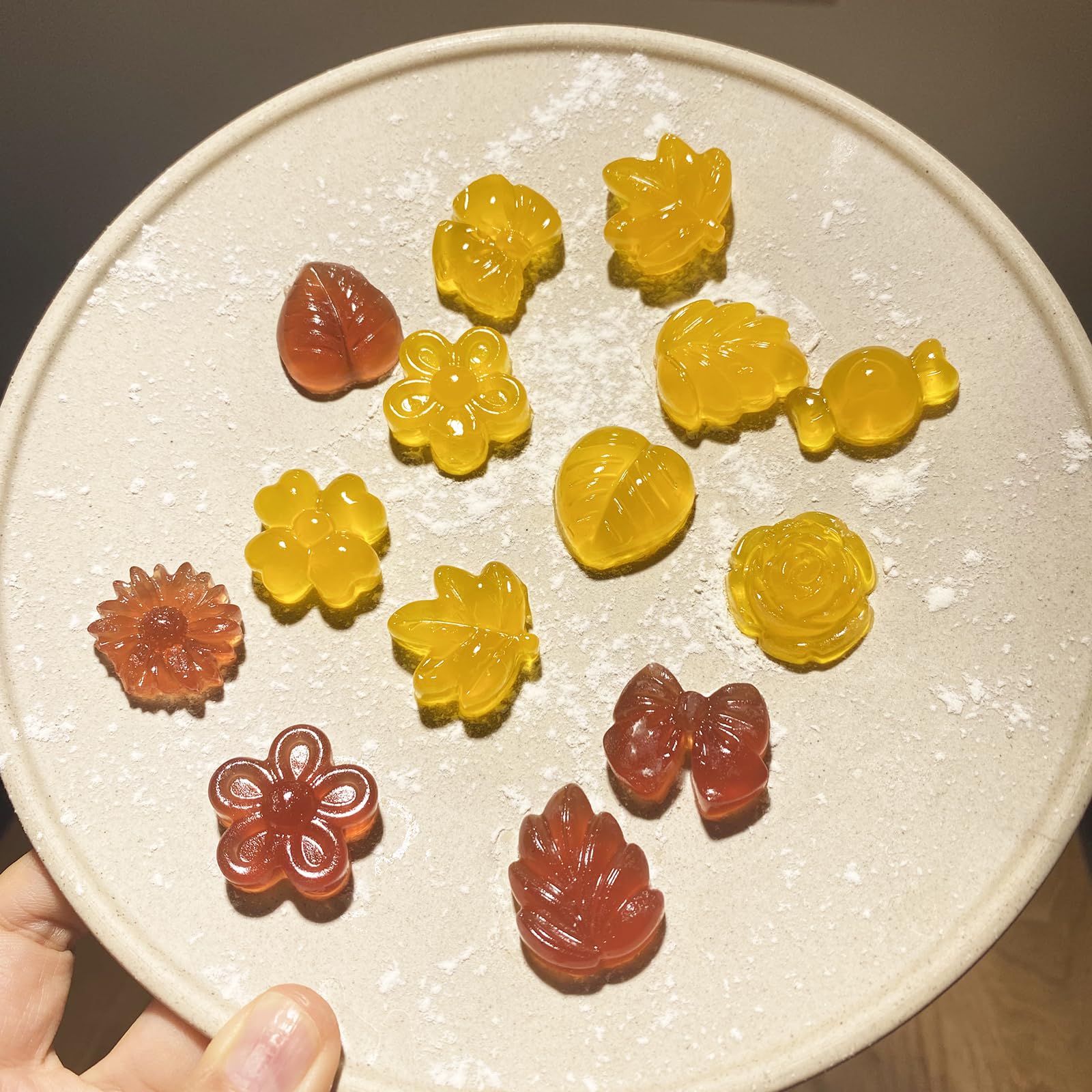 Premium Silicone Flower Candy Molds Set - 2PCS Daisy & Tulip Chocolate Molds, Bow Tie Leaf Jello Molds, Ice Cube Trays for Baking, Desserts, Soap Making - Perfect for DIY Crafts, Party Treats & Home Decor
