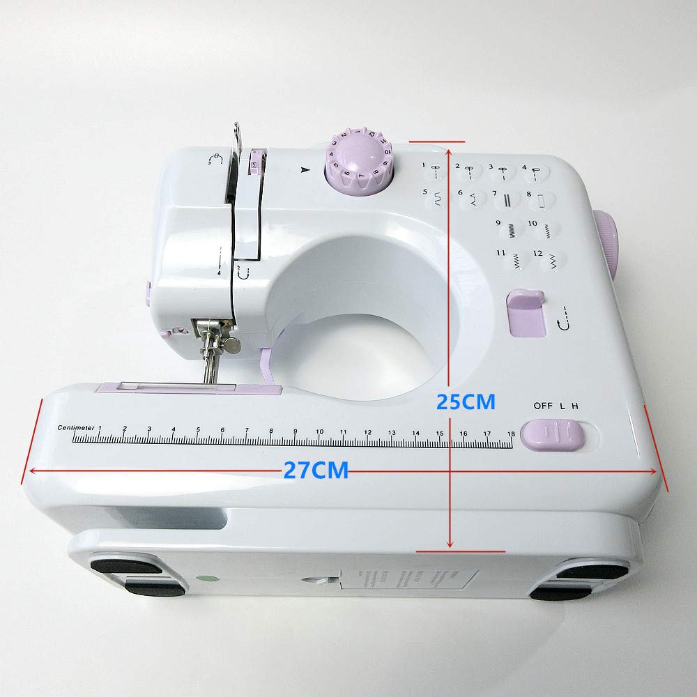 12 Built-in Stitch Patterns Portable Sewing Machine for Home Use - Perfect for DIY Crafts, Clothing Repairs & Quilting Projects