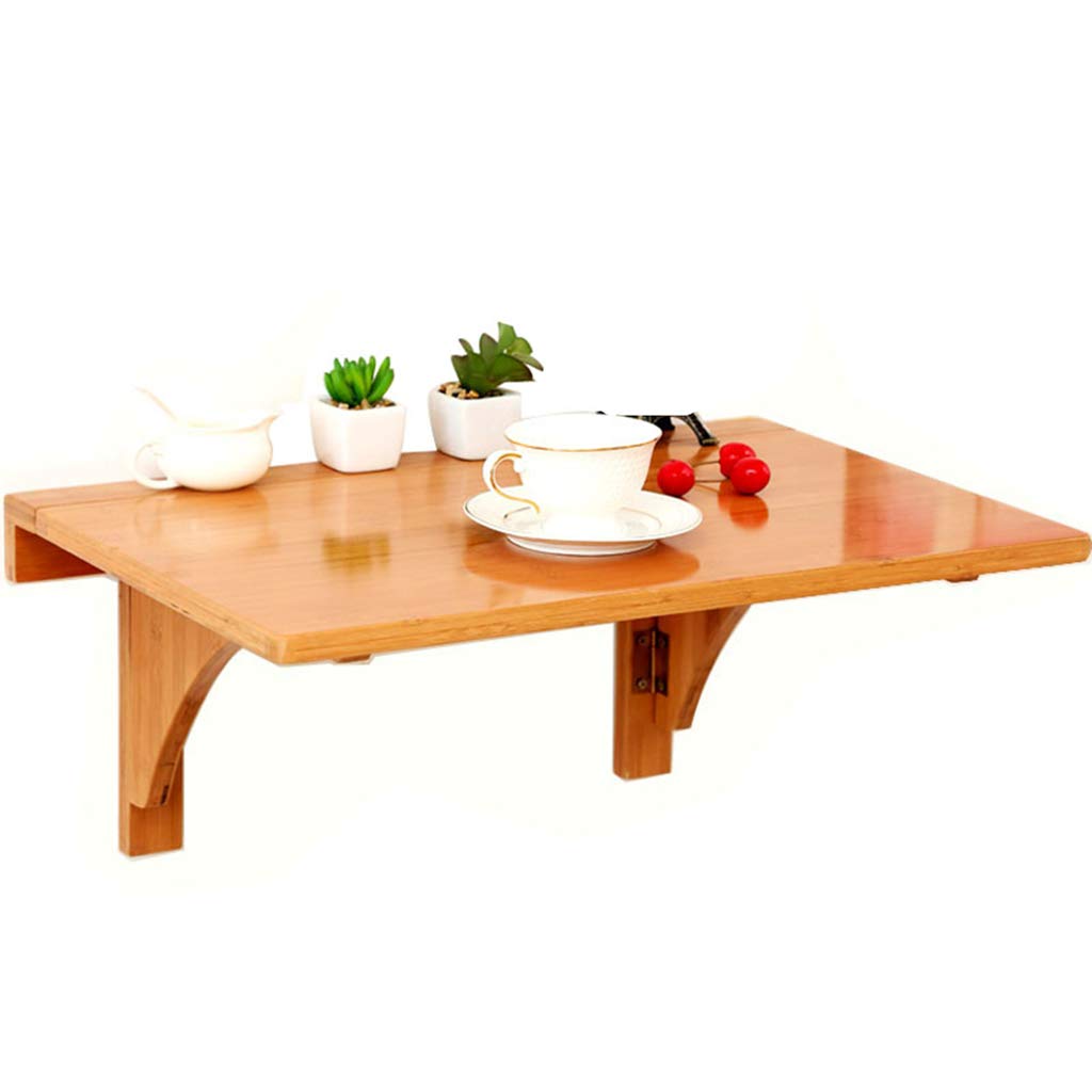 Foldable Wall-Mounted Drop-Leaf Table - Space-Saving Kitchen & Home Office Desk with Storage Shelves for Small Spaces