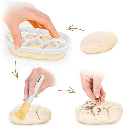 Premium 3-Piece Kaiser Roll Stamp Set - German Style Bread Roll Press & Croissant Cutter - Dough Press Mold for Baking, Cookie Making - Perfect for Home Bakers & Professional Bakeries (Ideal for Artisan Breads, Pastries & Holiday Baking)