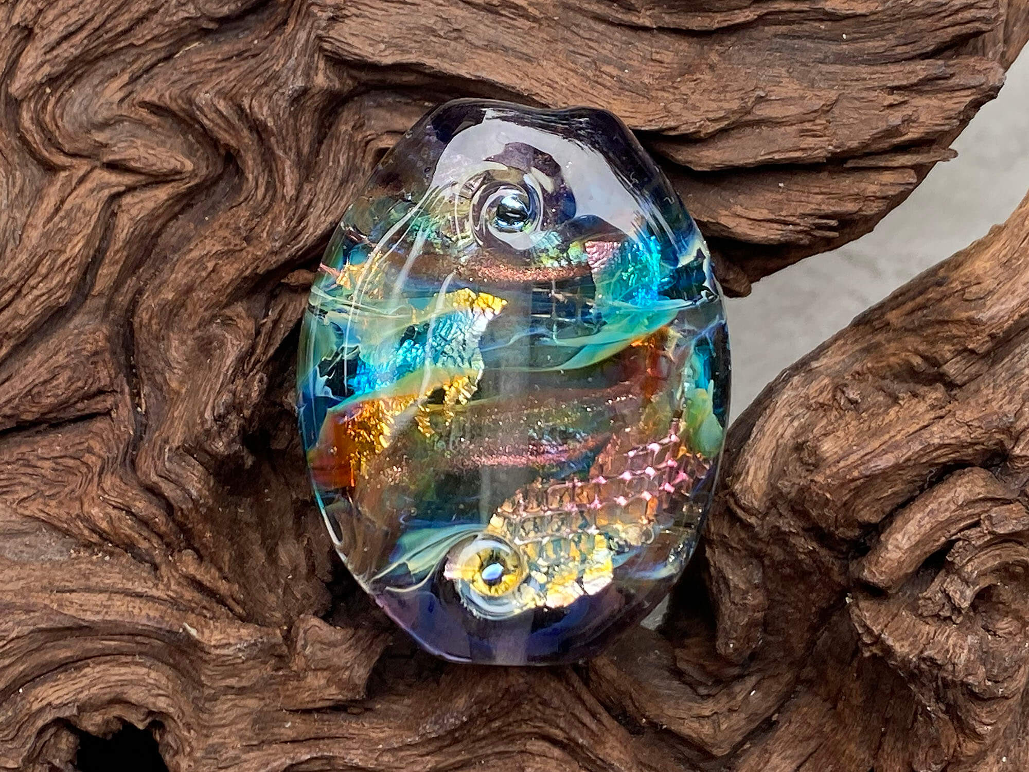 Handmade Sunken Treasure Lampwork Glass Focal Bead SRA for Jewelry Making - Perfect for Necklaces, Bracelets, and DIY Craft Projects