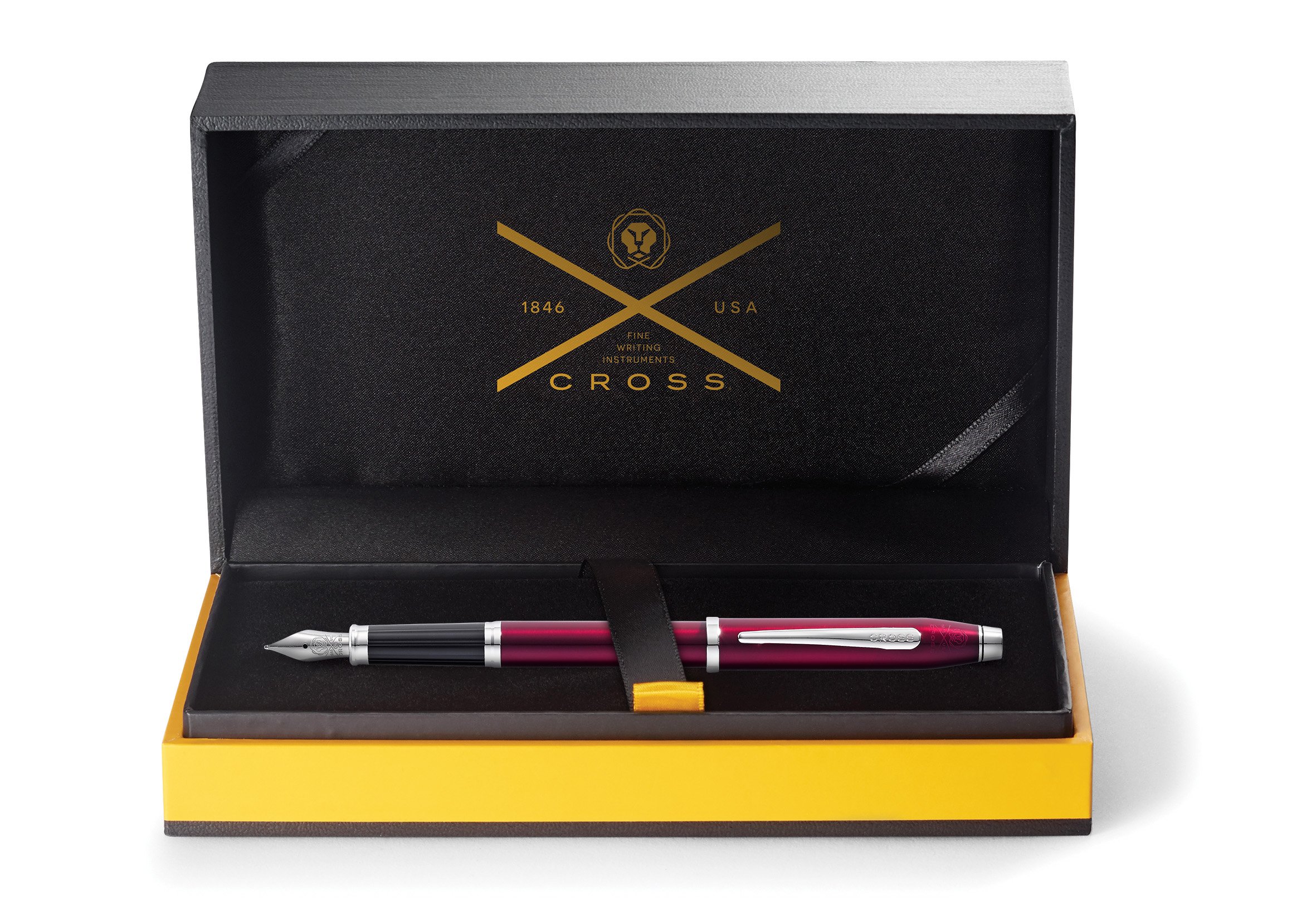 Cross Century II Refillable Fountain Pen with Medium Nib - Translucent Plum Lacquer Finish, Luxury Gift Box Included | Premium Writing Instrument for Business, Calligraphy & Gift Giving