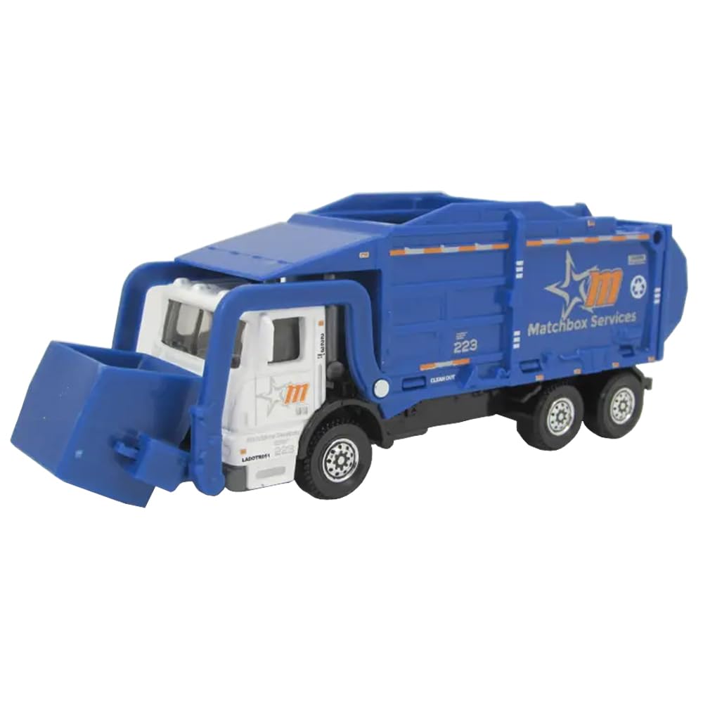 Matchbox Garbage King XL - Blue Working Rigs 1:64 Scale Diecast Toy Truck for Kids & Collectors | Realistic Waste Collection Play Set for Pretend Play & Display