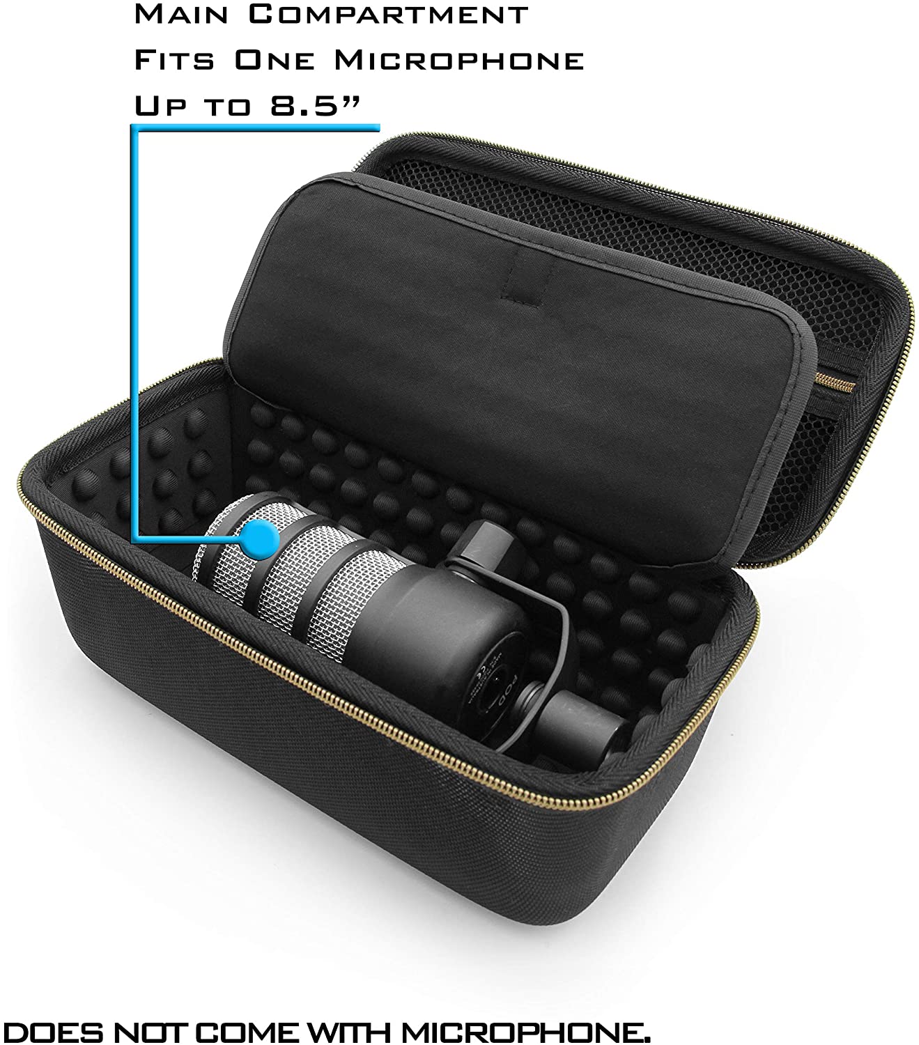 CASEMATIX Protective Travel Case for Rode PodMic, Shure MV7 XLR & Cardioid Condenser Microphones - Durable Storage Solution for Podcasting, Streaming & Studio Equipment