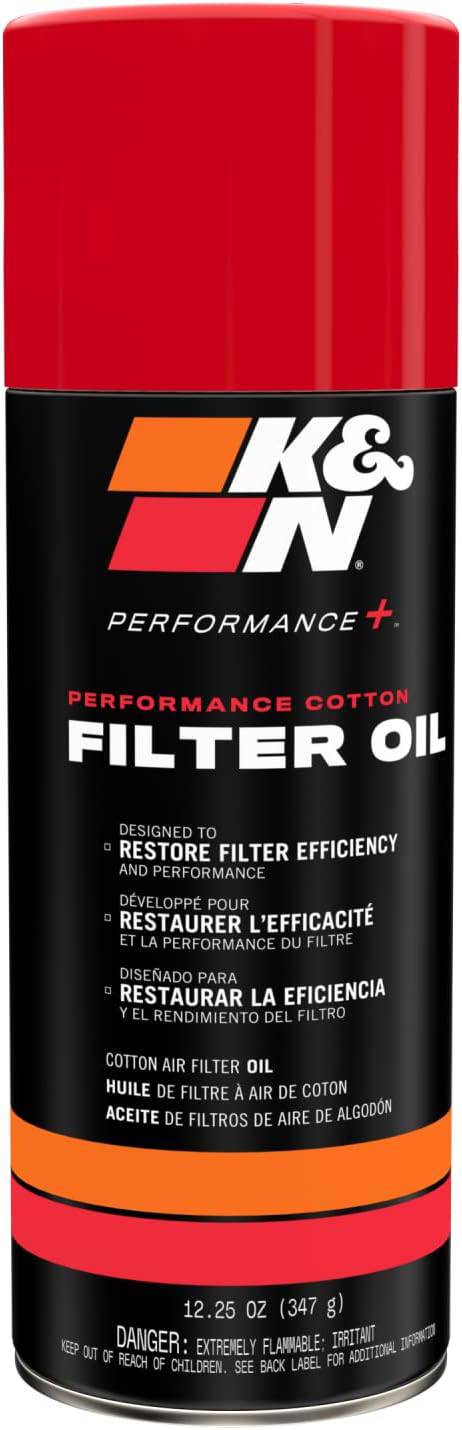 K&N Filters Air Filter Oil 12.25oz Aerosol Spray - High Performance Air Filter Cleaner & Lubricant for Motorcycles, ATVs, UTVs & Off-Road Vehicles (99-0516) - Ideal for Cleaning & Recharging Air Filters