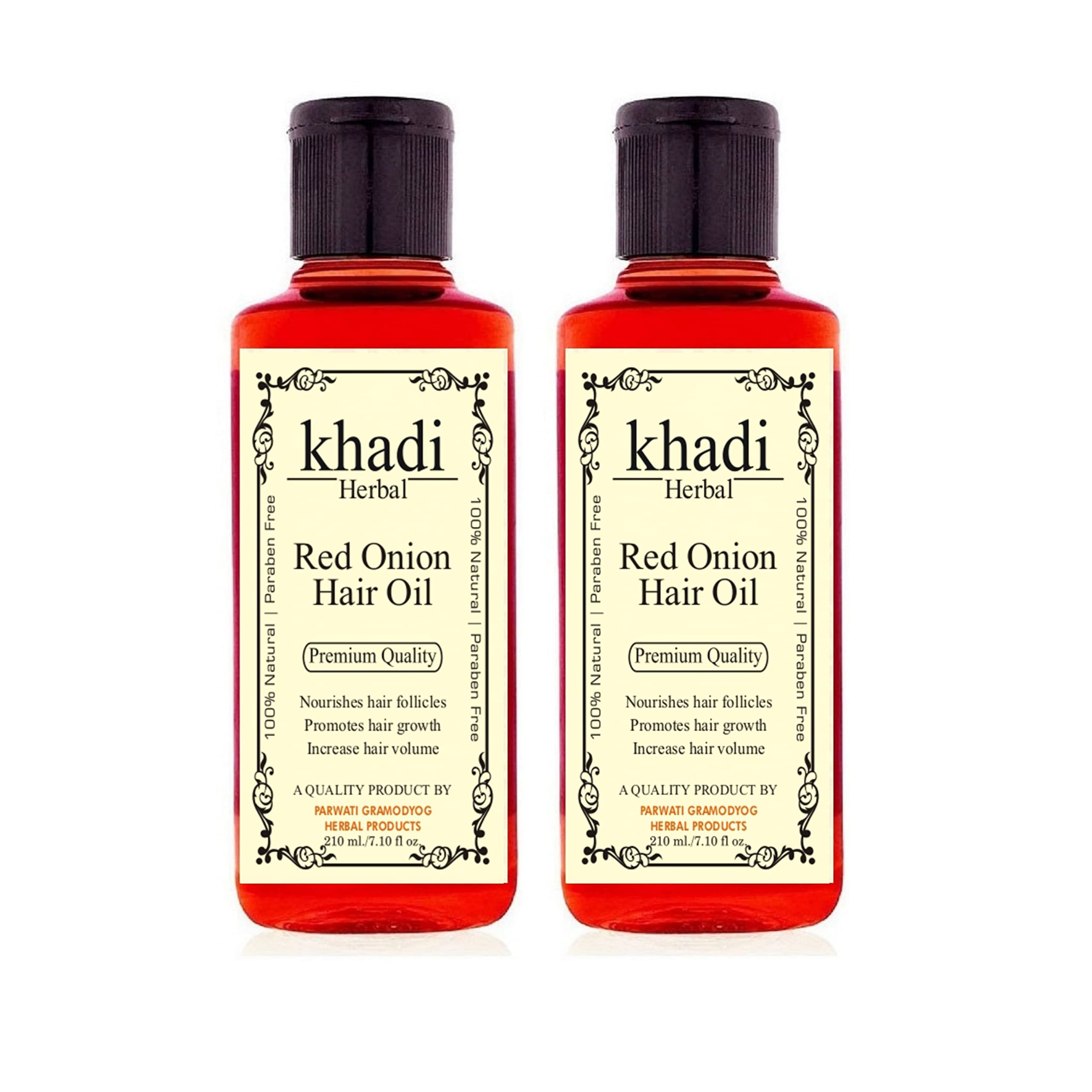 Herbigiri Herbal Red Onion Hair Oil - Natural Hair Growth Treatment for Strong, Shiny & Healthy Hair | Controls Hair Fall, Strengthens Hair Follicles | Paraben-Free, 100% Natural Ingredients (420ml) | Perfect for Daily Hair Care, Scalp Massage & Damaged Hair Repair