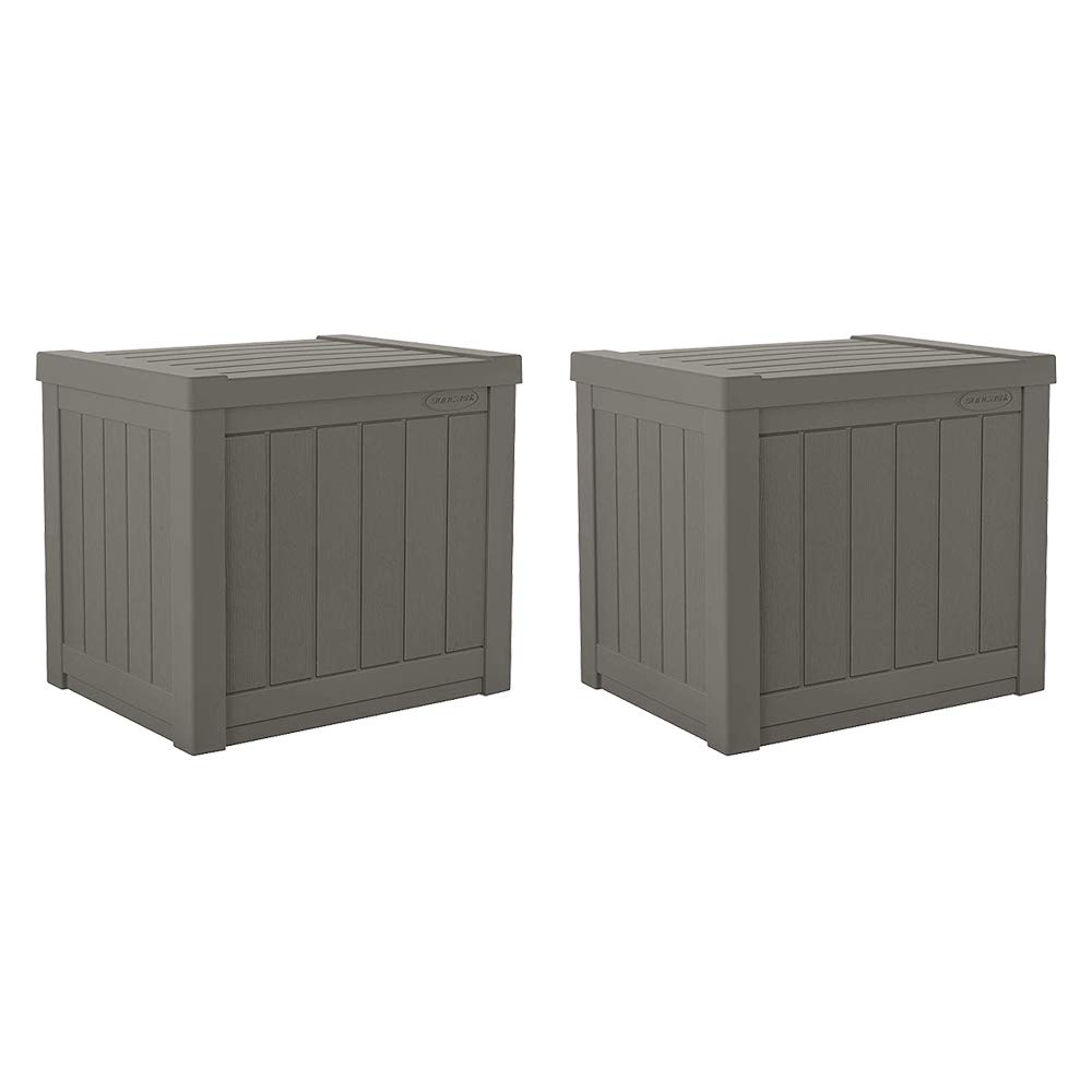 **Suncast 22 Gallon Weatherproof Outdoor Storage Deck Box (2 Pack) – Durable Plastic Patio Organizer for Garden Supplies, Toys, Tools – Perfect for Backyard, Deck, or Garage Storage**