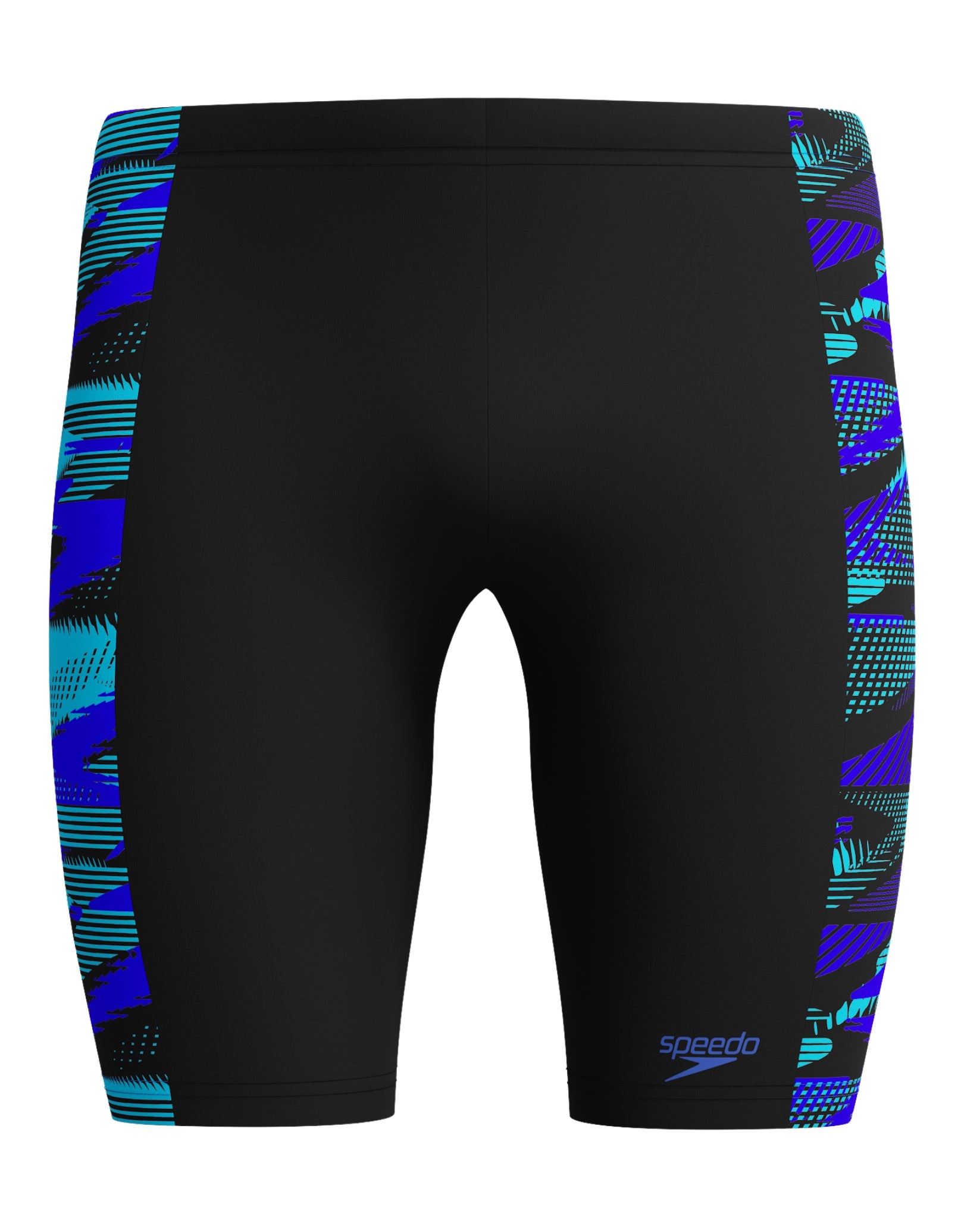 Premium Hyperboom Panel Swim Jammers for Men - High-Performance Competitive Swimwear in Black/Blue - Ideal for Lap Swimming, Triathlons & Water Sports