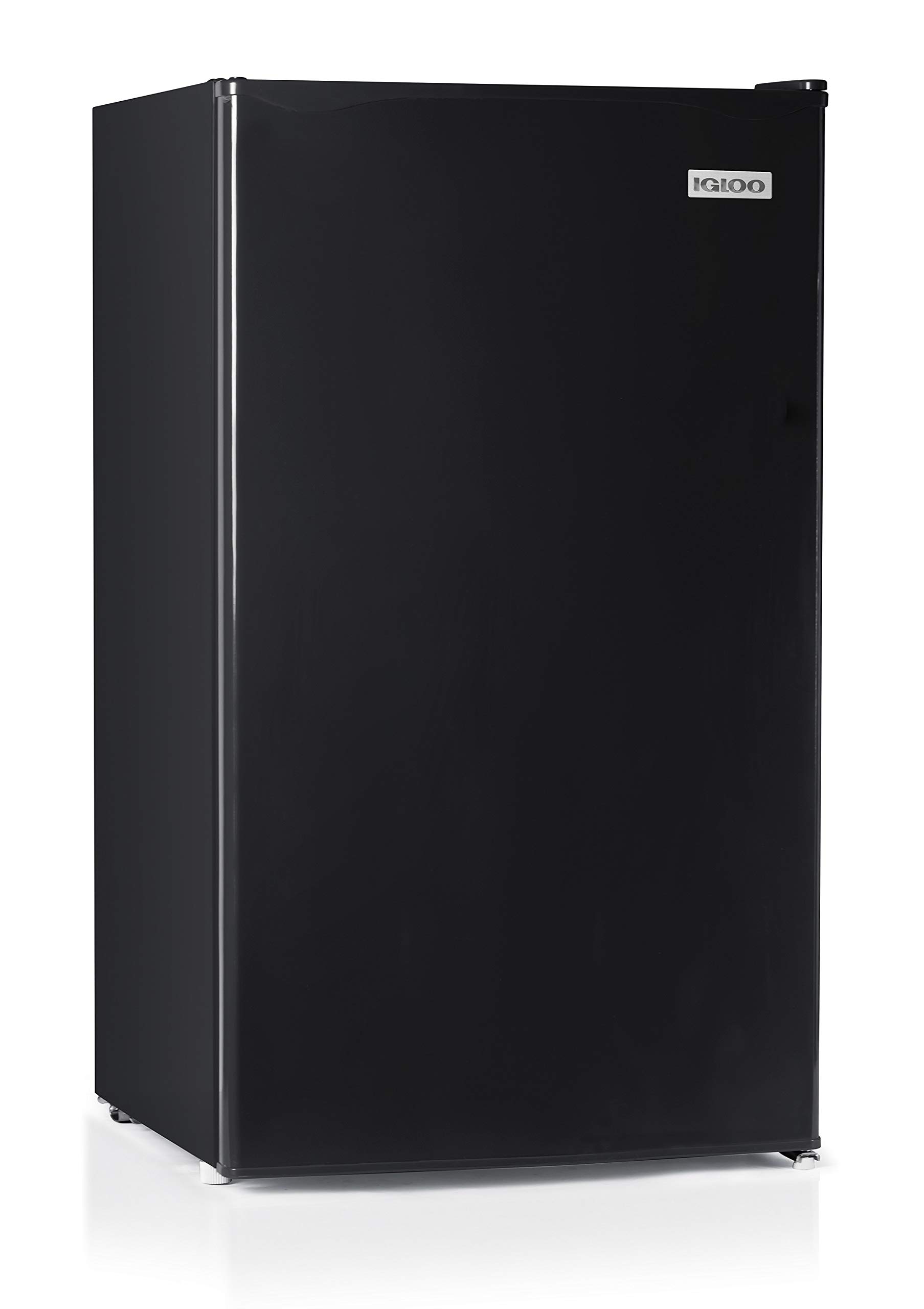 Igloo IRF32BK 3.2 Cu.ft Compact Refrigerator with Freezer - Single Door, Slide-Out Glass Shelf - Ideal for Home, Office, Dorm, RV & Small Spaces - Energy Efficient Mini Fridge for Beverages, Snacks & Meal Prep