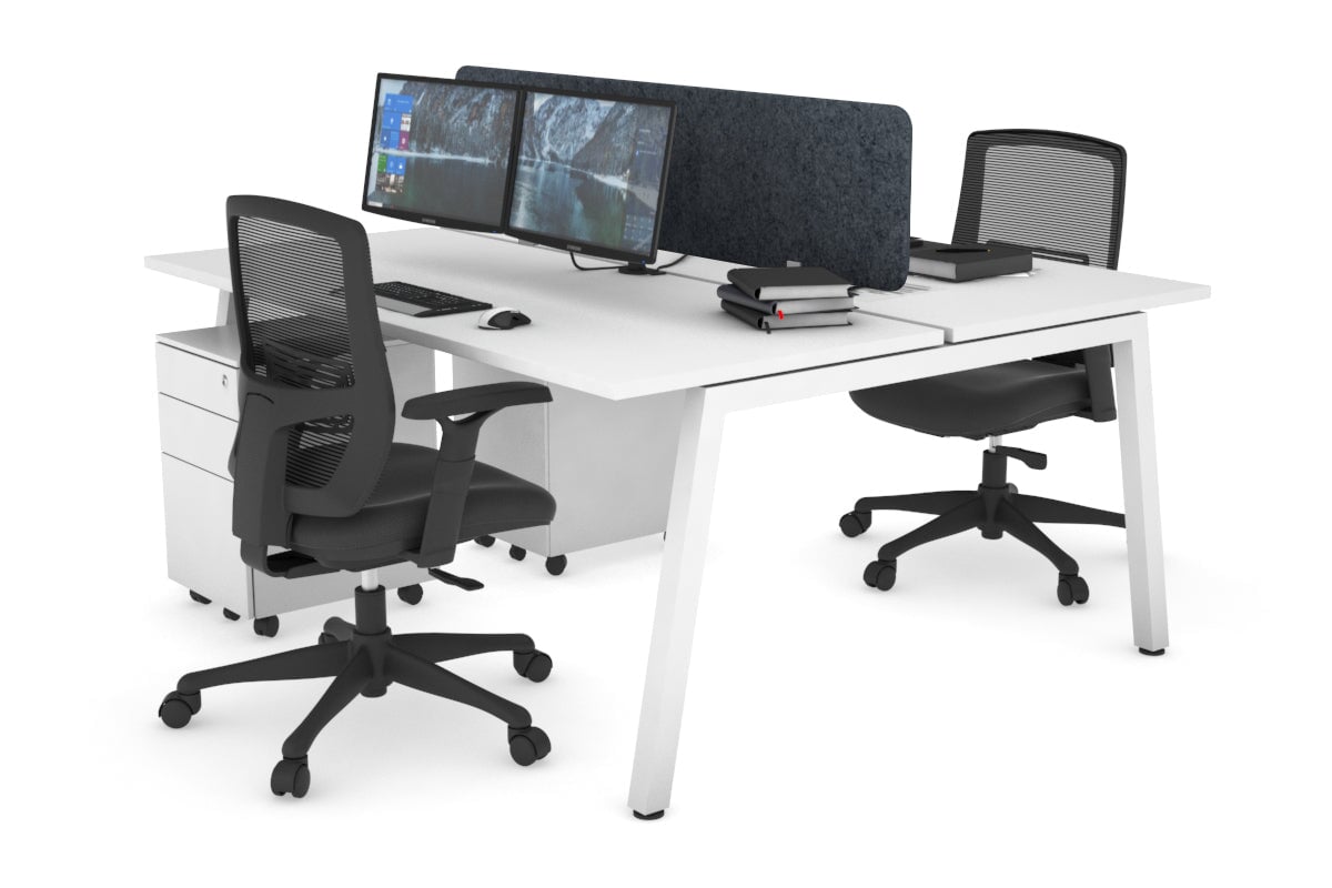 Quadro 2 Person Office Workstation Desk [1400L x 700W] - Perfect for Shared Workspaces & Collaborative Office Environments