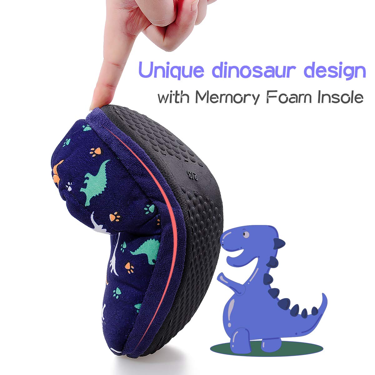 **Boys Dinosaur Slippers for Toddlers - Anti-Slip Indoor House Shoes for Kids | Soft & Comfortable Home Footwear for Playtime & Relaxation**