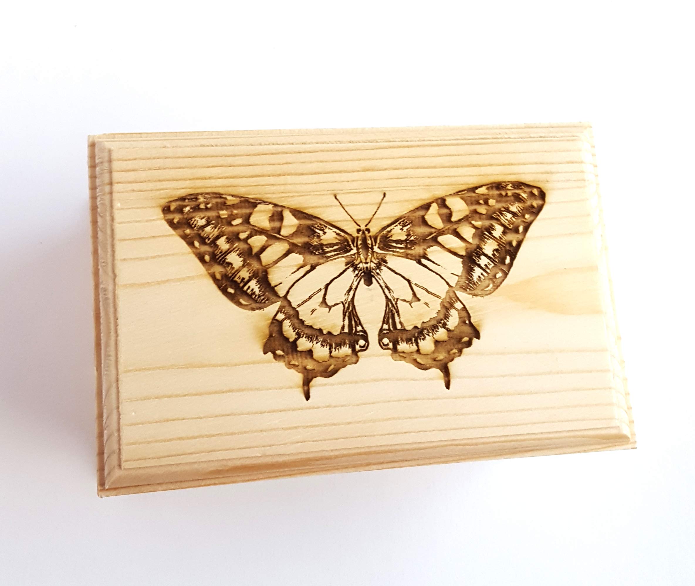 Handcrafted Swallowtail Butterfly Wooden Keepsake Box with Personalized Engraving - Decorative Jewelry Storage Box with Secure Latch for Rings, Necklaces & Small Treasures | Perfect Custom Gift for Weddings, Anniversaries & Special Occasions