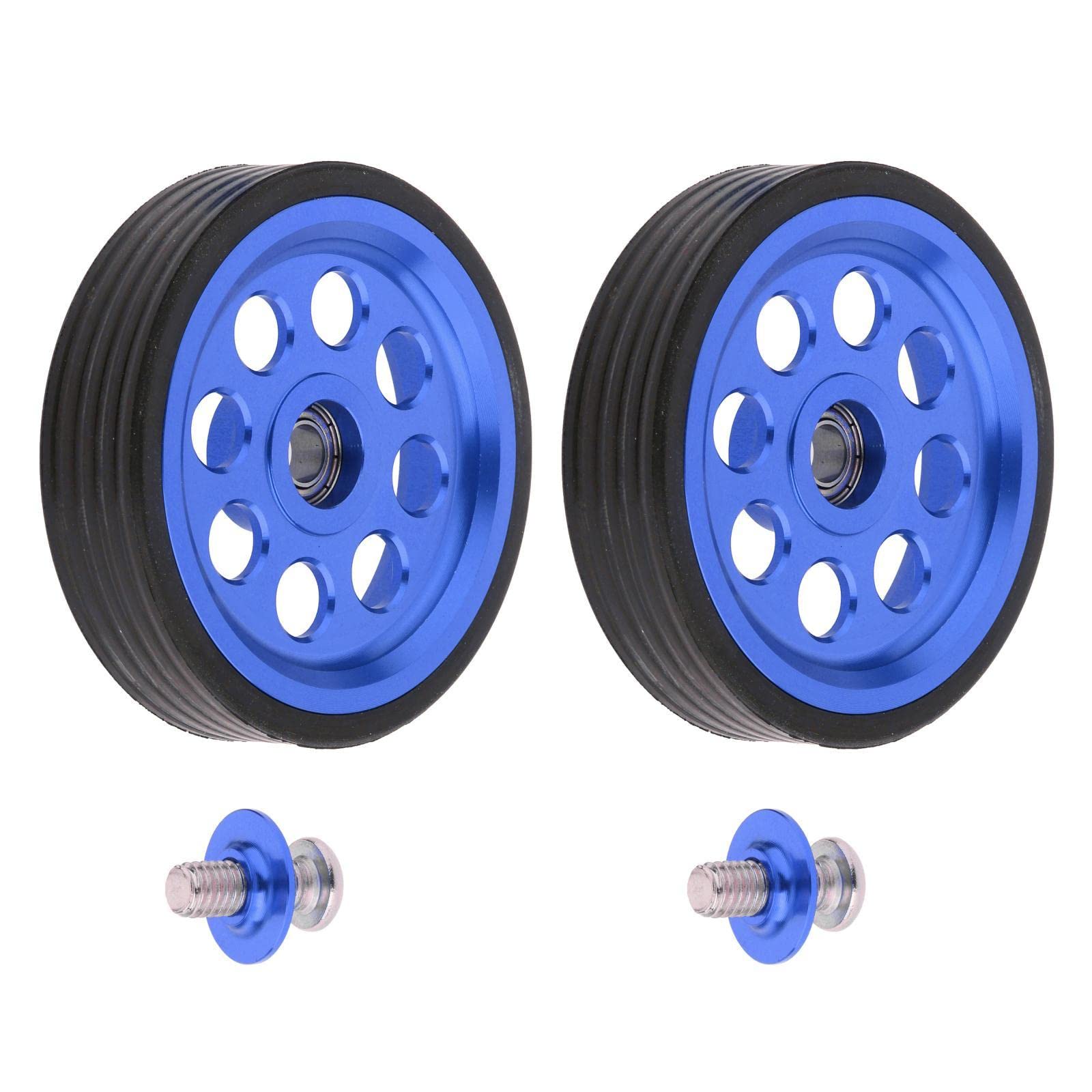 Milageto 1 Pair 6cm Folding Bike Wheels - Transport & Walking Accessories for Easy Bike Pushing & Storage | Perfect for Commuting, Travel & Urban Cycling