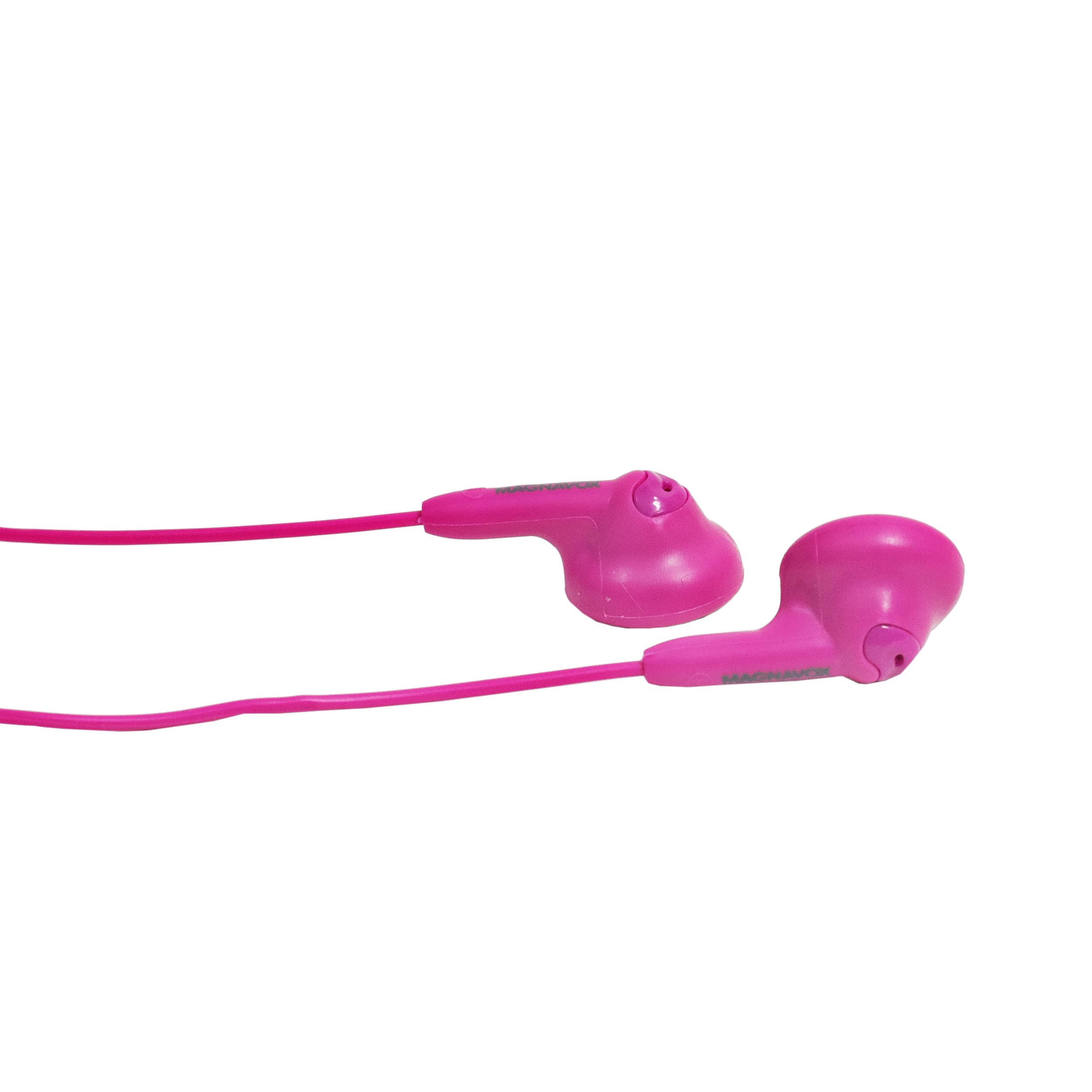 Magnavox MHP4820-PK Wireless Bluetooth Earbuds in Pink - Soft Comfortable In-Ear Headphones with Noise Isolation, Durable Rubberized Cable - Perfect for Running, Gym Workouts & Commuting (Also Available in White, Black, Blue & Teal)