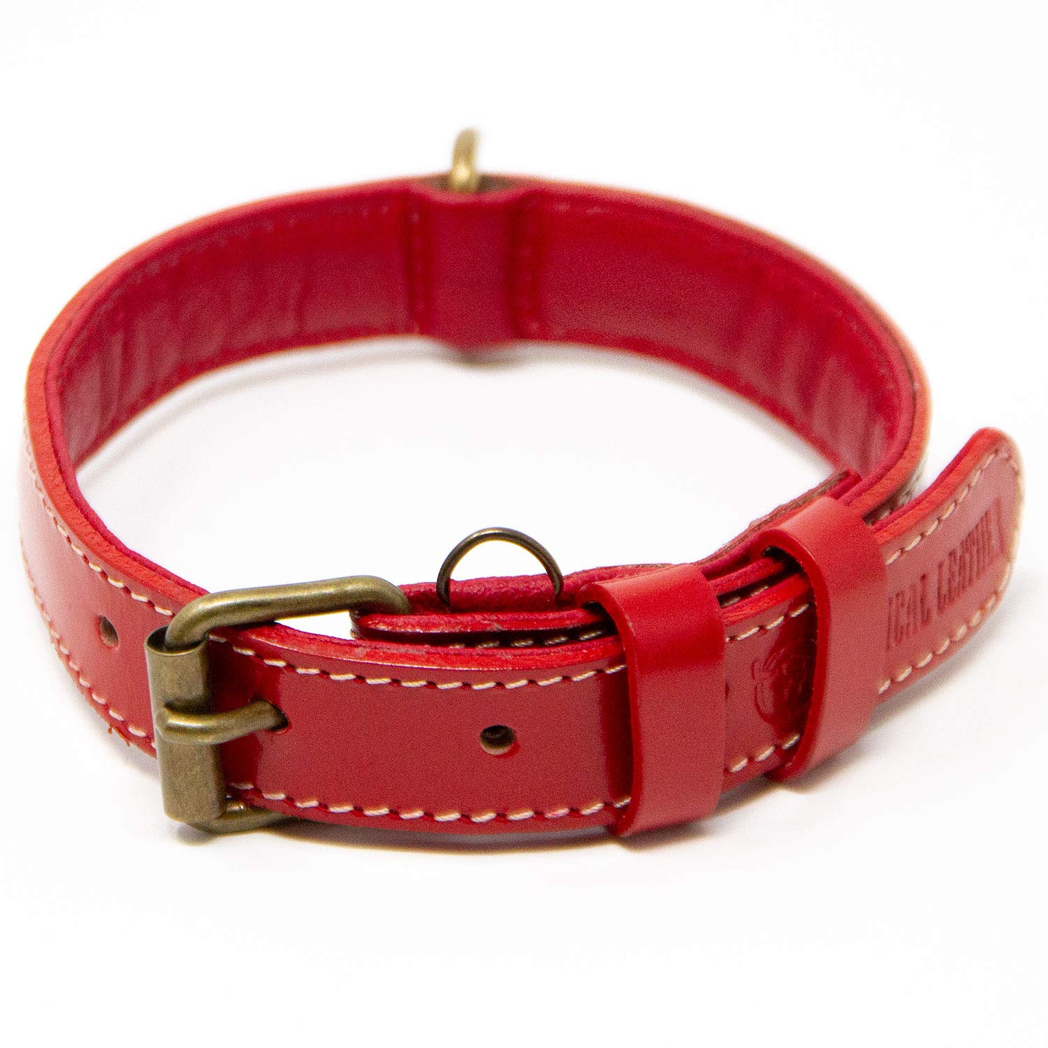 Premium Full Grain Leather Dog Collar for Small Dogs - Padded Comfort, Adjustable & Durable (Red, Small) | Perfect for Daily Walks, Training & Outdoor Adventures