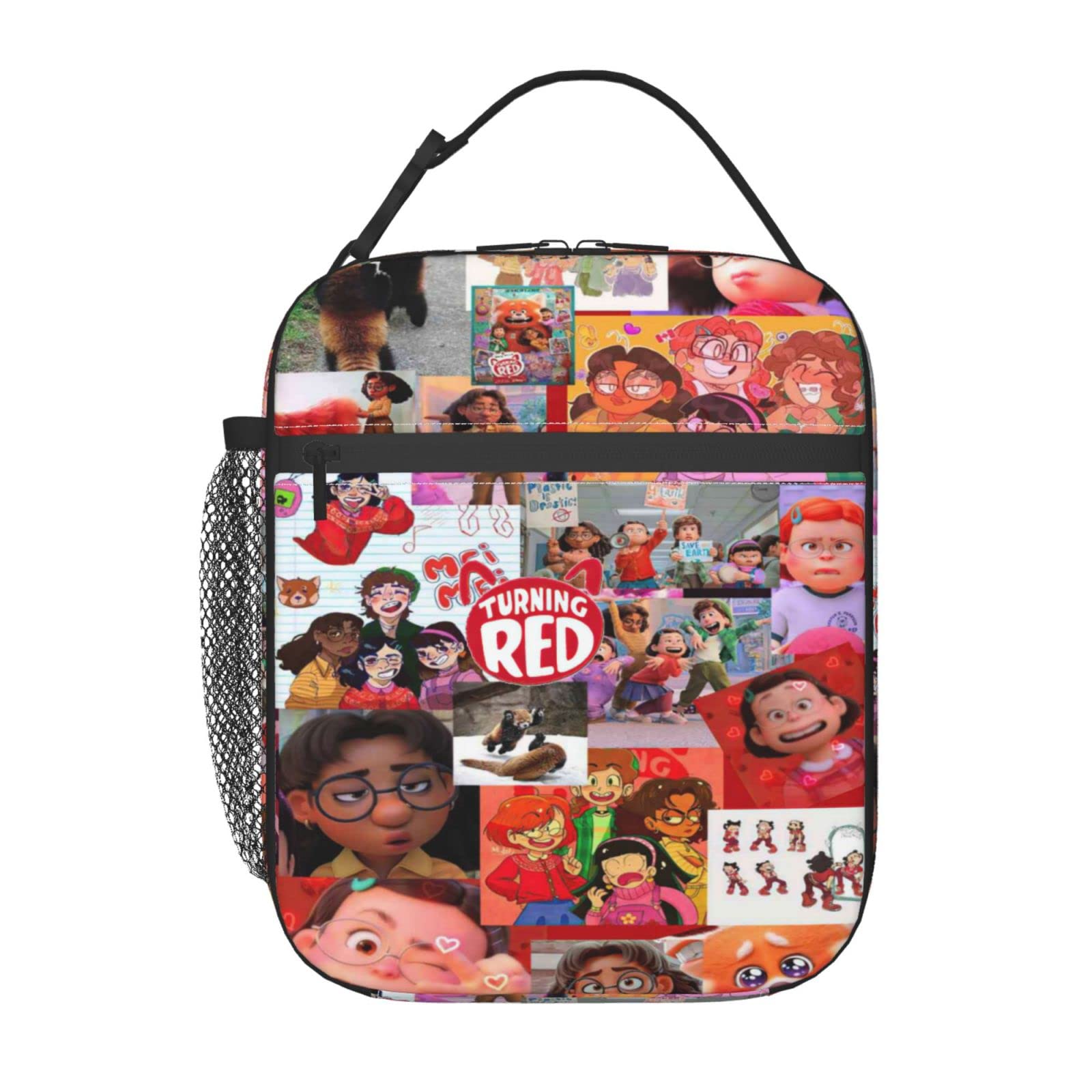Cute Red Cartoon Lunch Box - Reusable Waterproof Insulated Lunch Bag for Women, Men, Boys & Girls - Portable Meal Prep Cooler Tote for School, Work, Office, Travel & Picnics
