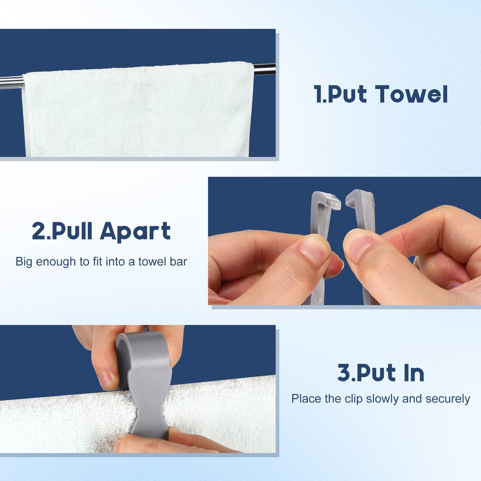 Havawish 6-Pack Non-Slip Towel Clips for Kitchen, Oven, Dishwasher & Stove - Secure Hand Towels, Bathroom Racks & Clothing - Perfect for Home, Restaurant & RV Use