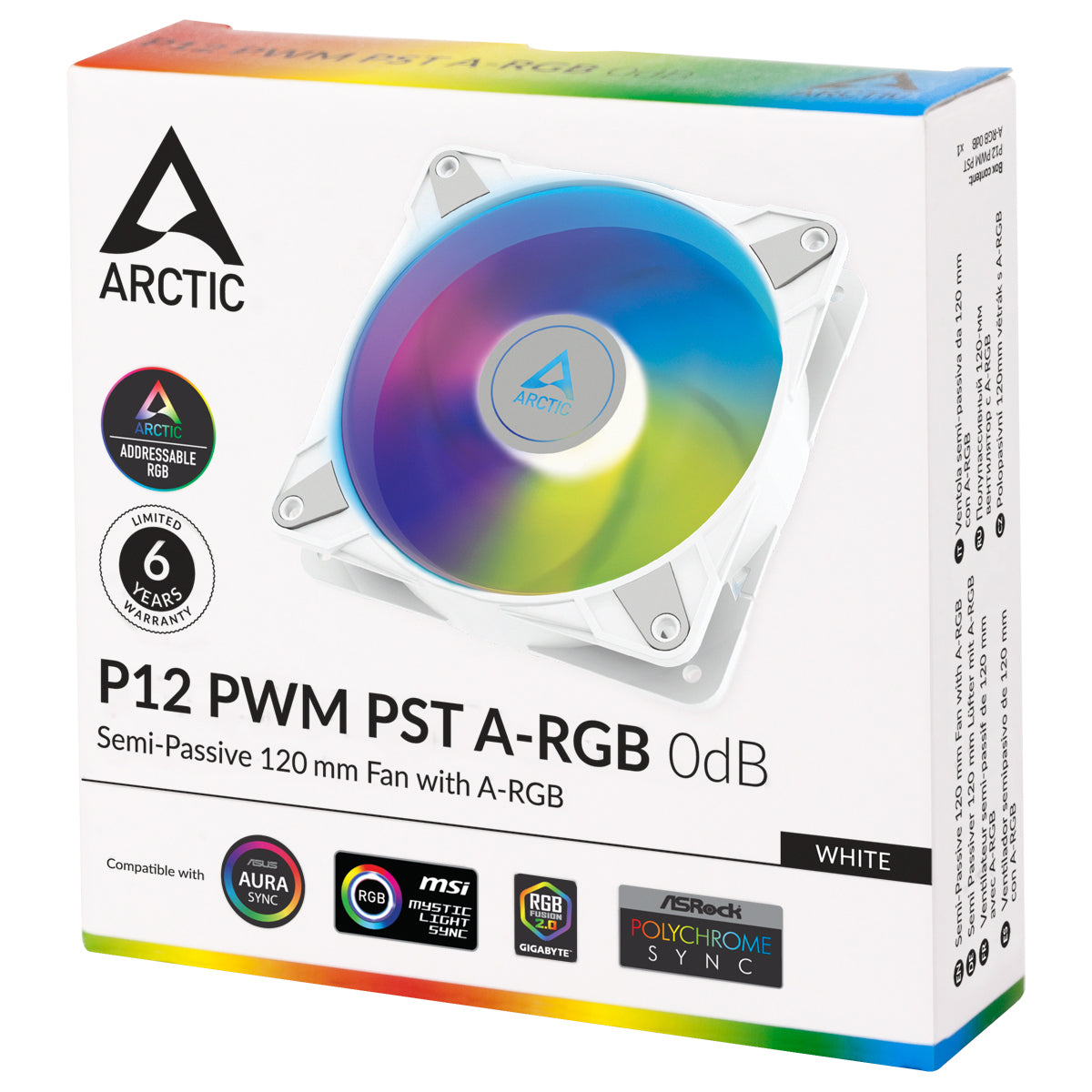 Arctic P12 PWM PST A-RGB 120mm High Performance PC Cooling Fan - White | Ultra-Quiet, PWM Control, Daisy-Chaining | Perfect for Gaming PCs, Workstations & PC Builds