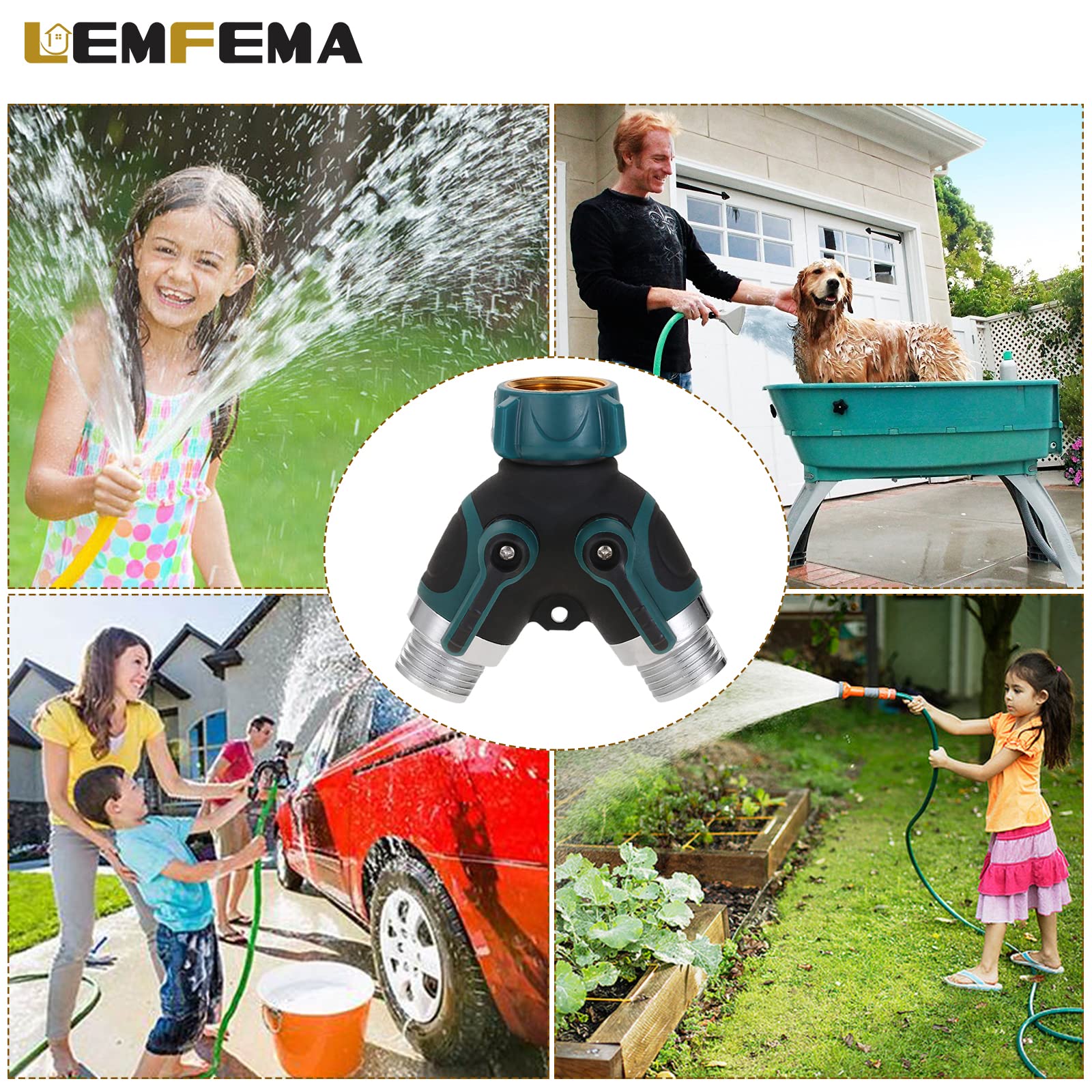 Heavy Duty 2-Way Garden Hose Splitter for Watering & Farm Use
