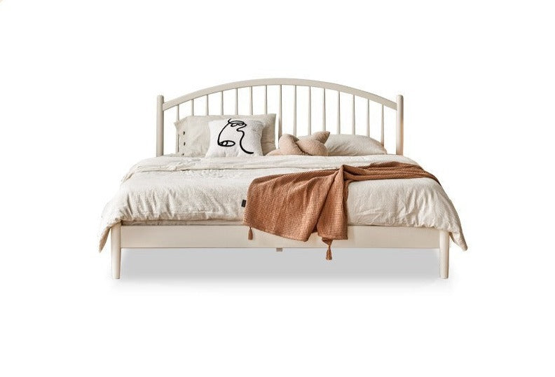 Solid Wood Bed Frame - Beech or Poplar - Queen/King Size - Modern & Sturdy Design for Bedroom, Guest Room, or Dorm - Free Shipping & Easy Assembly