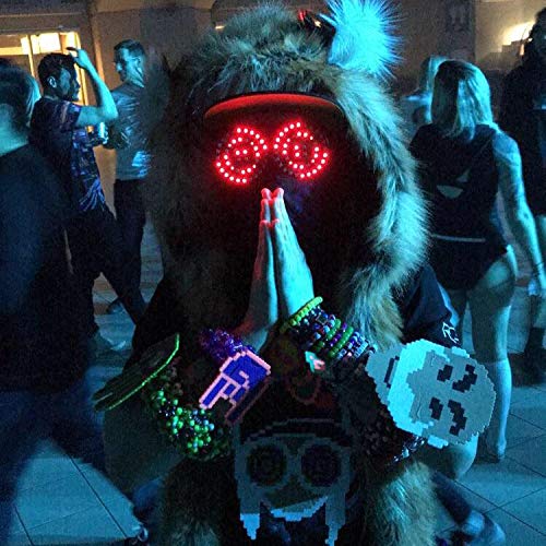 Rezz Style LED Goggles - Full Color Animated LED Glasses with 20+ Light Patterns & 30+ Colors - Perfect for Raves, EDM Festivals, Concerts, and Night Parties