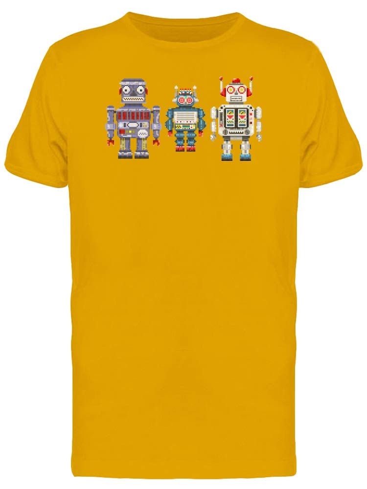 Cool Pixel Robots Graphic T-Shirt for Men | Trendy Retro Gaming Tee | Perfect for Casual Wear, Gamer Gifts & Everyday Outfits