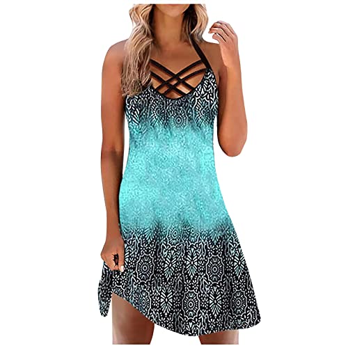 Women's Summer Casual Dress - Floral Print Sleeveless Loose Mini Dress with Crew Neck for Beach, Party & Everyday Wear | Elegant Fashion Dress for Women