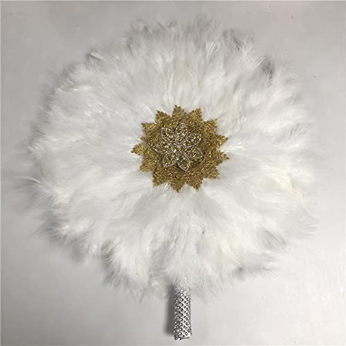 Luxury Handmade African Wedding Feather Fans - Custom DIY Handheld Dance Fans for Wedding Photo Props, Bridal Shower Gifts & Party Favors | Perfect for Cultural Celebrations, Photo Shoots & Special Events