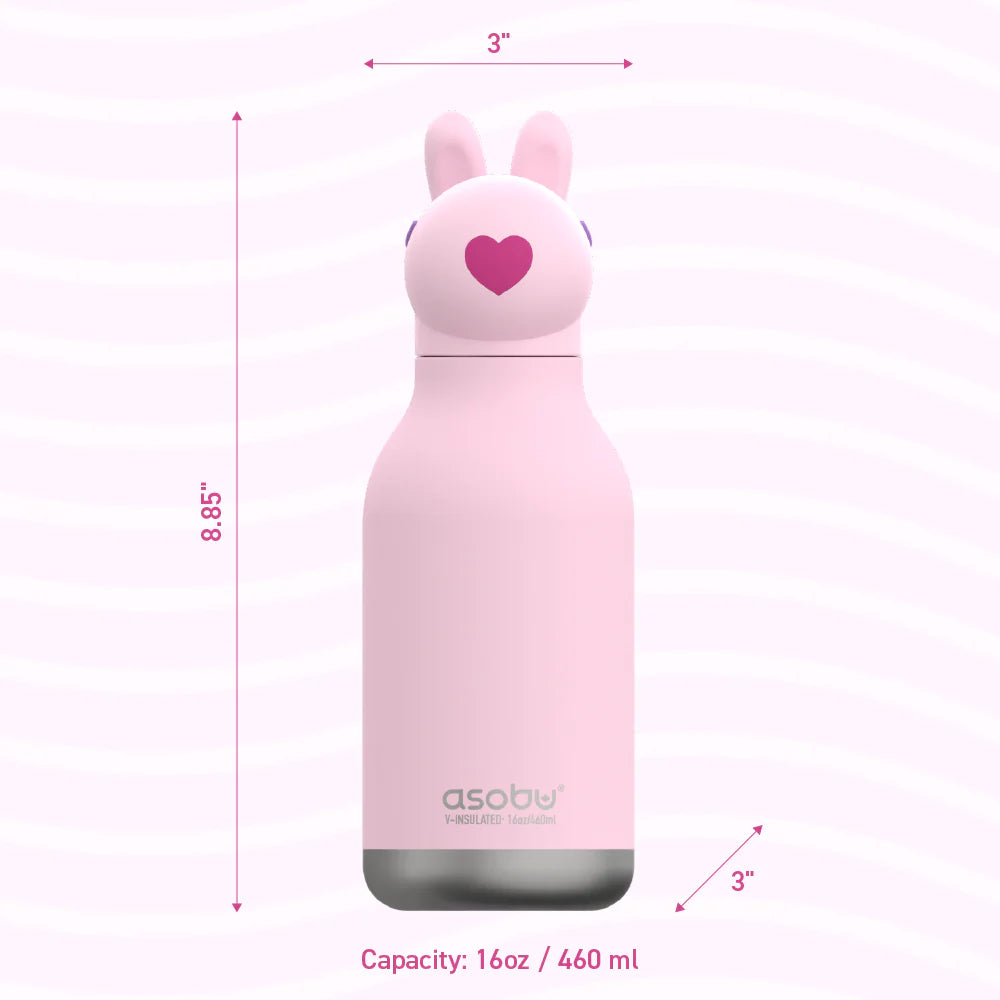 Bunny Bestie Bottle - Cute Bunny-Themed Water Bottle for Kids & Adults - Perfect for School, Gym, and Outdoor Activities