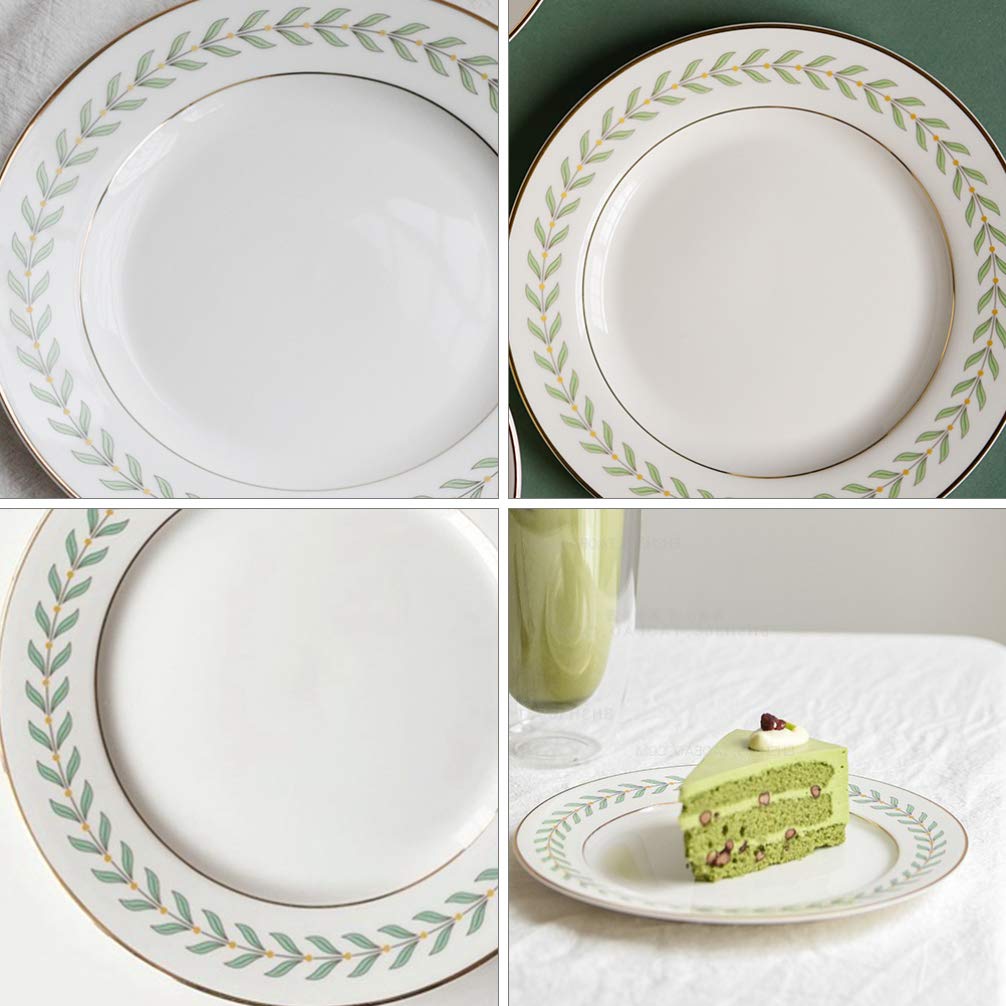 Hemoton 2pcs Leaf Ceramic Plates - Vintage Salad & Dessert Plates for Party Serving
