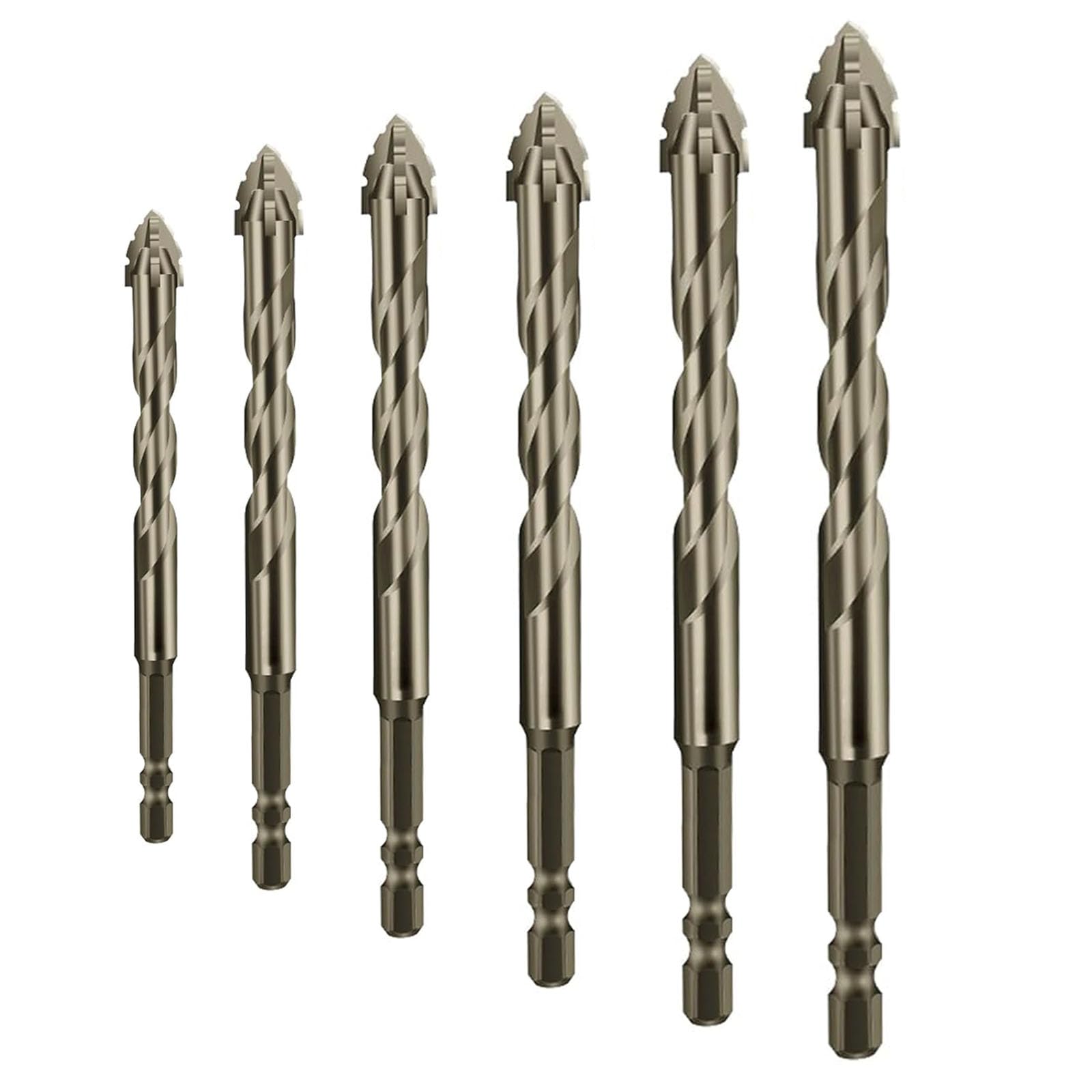 6PCS High-Strength Eccentric Twist Drill Bit Set (4/5/6/8/10/12mm) - 4-Flute Sawtooth Design for Wood, Metal & Plastic - Perfect for DIY Projects, Furniture Making & Home Renovations