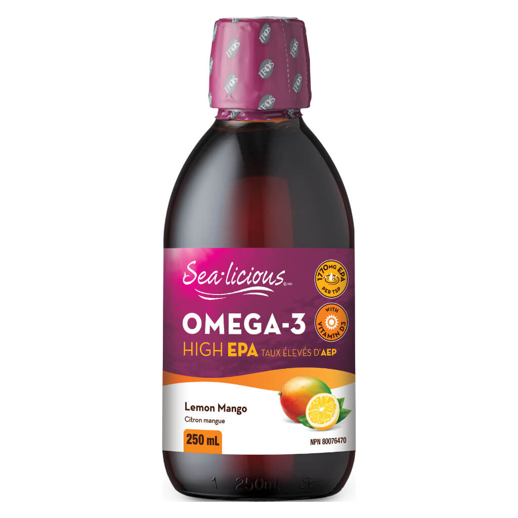 Premium Omega-3 Fish Oil Supplement with High EPA - Lemon Mango Flavor for Heart & Brain Health - Supports Immune System & Joint Function - Ideal for Adults & Active Lifestyles