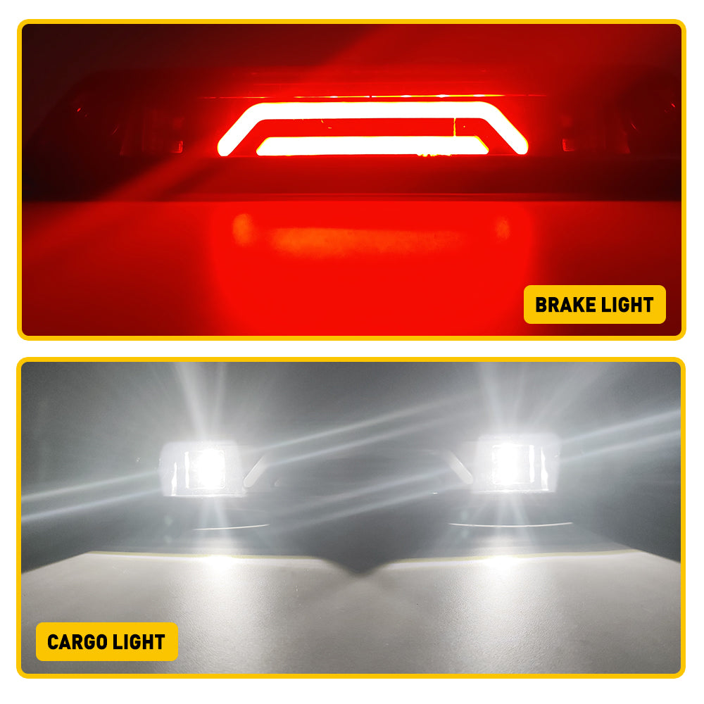 2009-2014 Ford F150 Full LED Third Brake Light with Smoked Shell - High Visibility Replacement for Pickup Trucks, Perfect for Night Driving & Off-Road Adventures