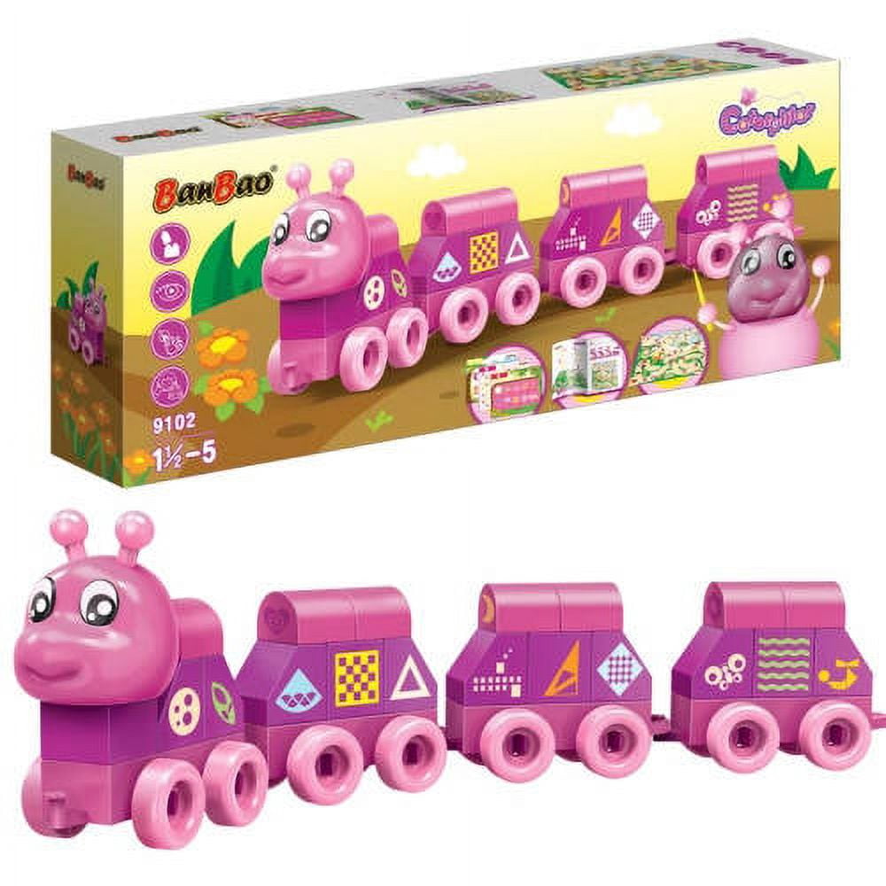 Caterpillar Symbols Building Blocks Set - 43-Piece Colorful Educational Toys for Kids, STEM Learning & Creative Play at Home or School
