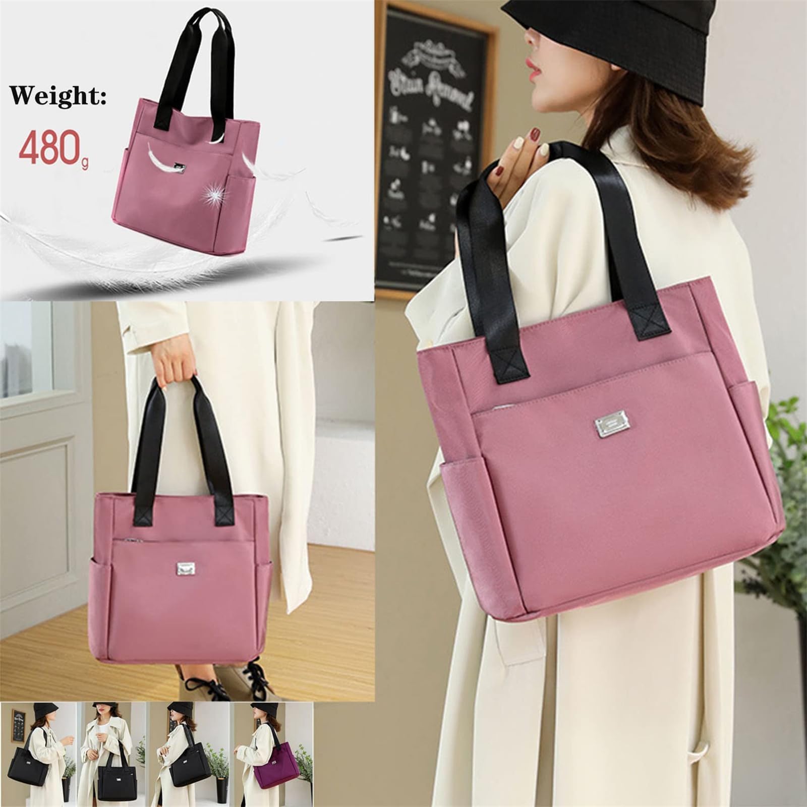 Large Capacity Waterproof Multi-Pocket Nylon Shoulder Bag for Women - Stylish Tote & Travel Purse - Bigbicc Durable Shoulder Bag for Work, Gym, Shopping & Outdoor Activities