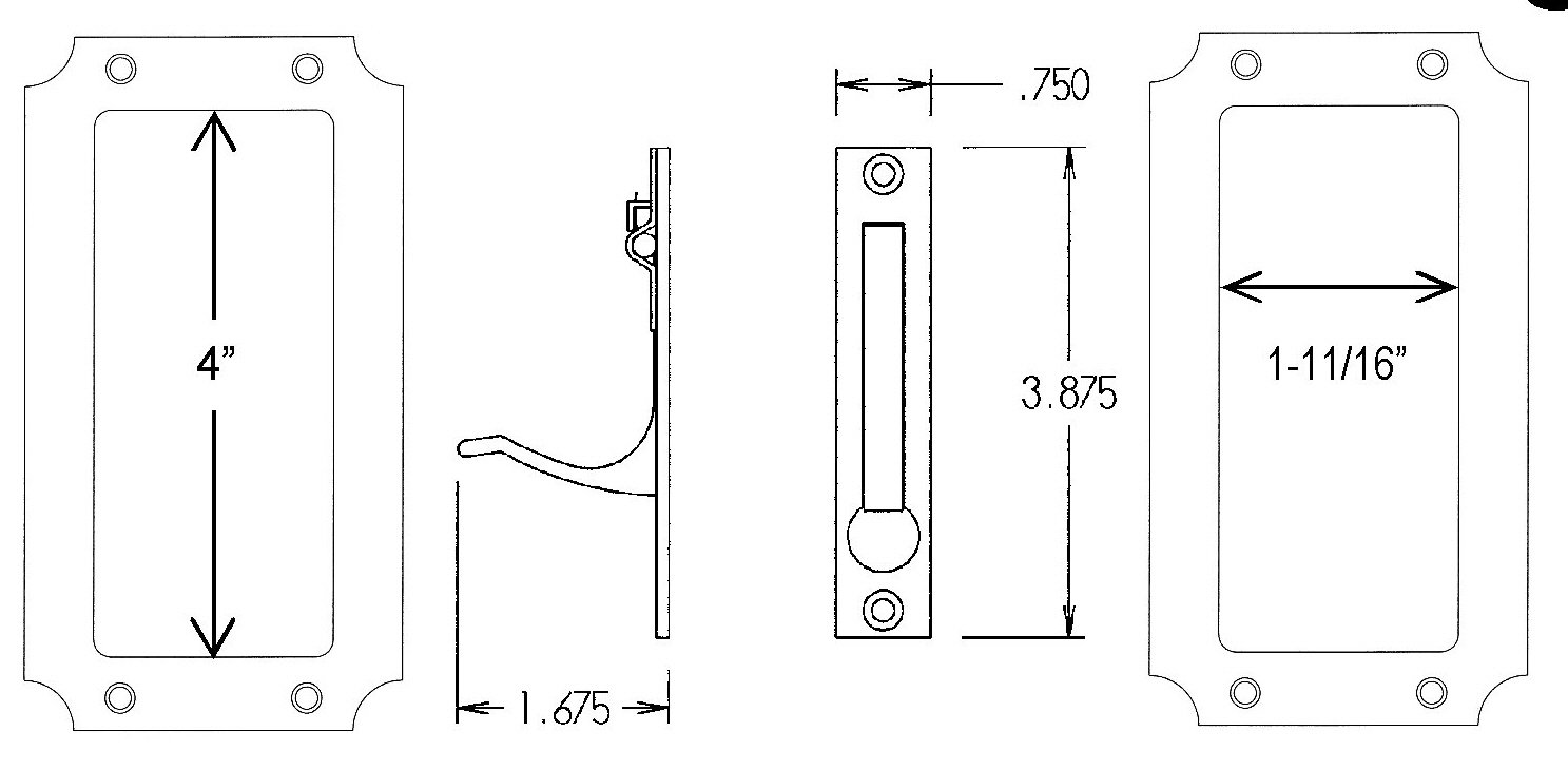FPL Manor Solid Brass Pocket Door Hardware - Passage Function for Halls & Closets - Premium Polished Brass Finish - Ideal for Space-Saving Interior Doors & Modern Home Renovations