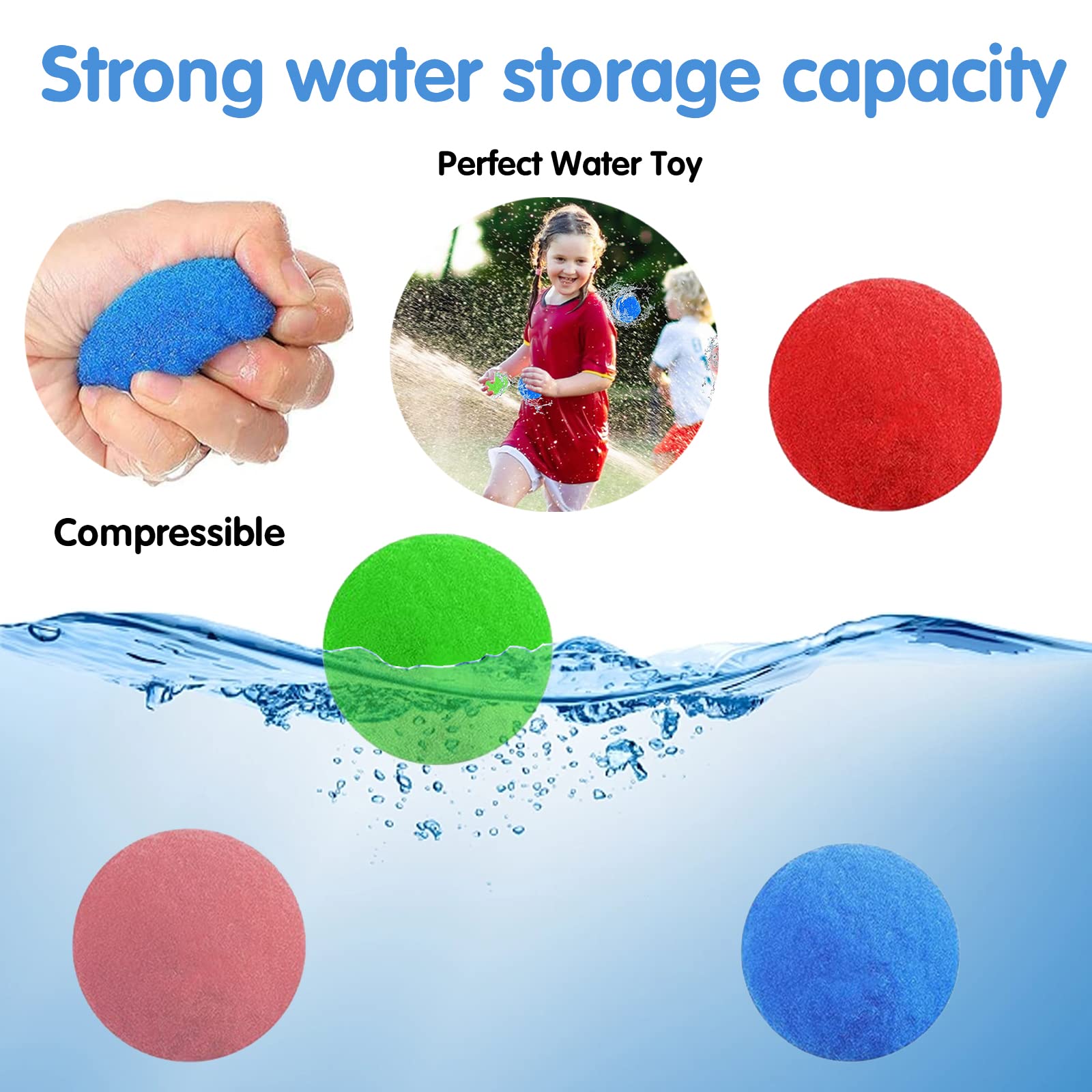 Reusable Water Balloons (30/40/50 Pack) - Colorful Splash Balls for Pool, Beach & Water Battles - Eco-Friendly Water Bombs for Kids & Adults Outdoor Summer Fun