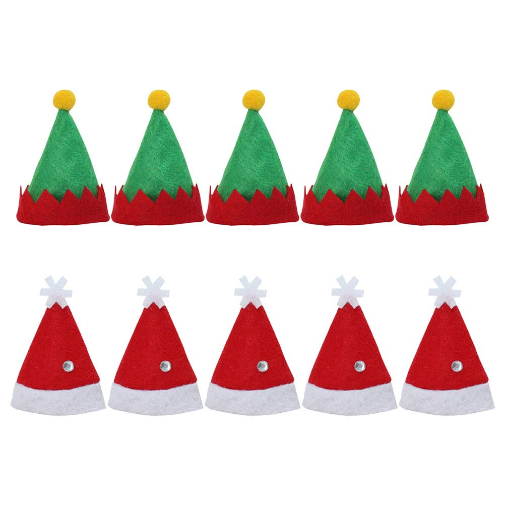 36 Pcs Mini Christmas Hats - Festive Elf Design Lollipop Toppers & Wine Bottle Caps for Holiday Decorations | Perfect for Candy Wrapping, Party Favors, Christmas Tree Ornaments & Home Decoration
