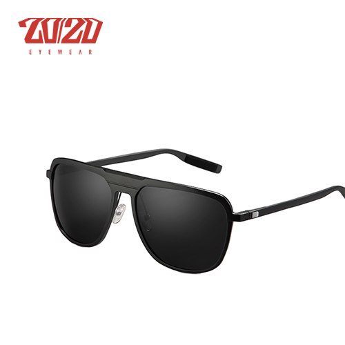 20/20 Unisex Full Rim Square Aluminum Polarized Sunglasses PK017 - Stylish UV Protection for Outdoor Activities, Driving & Fashion