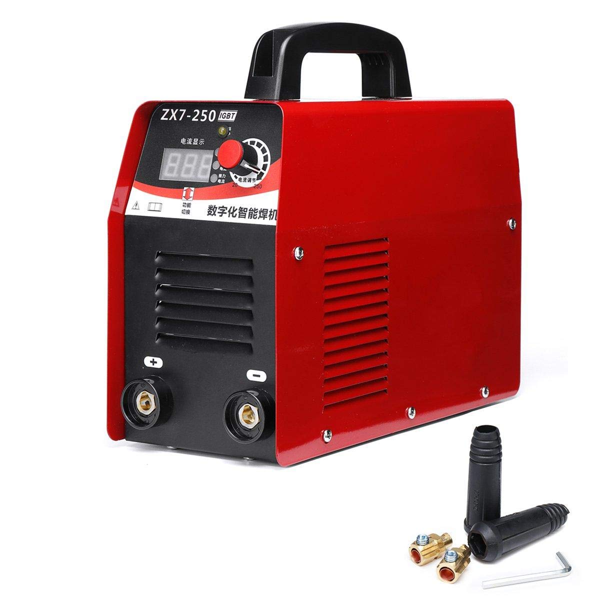 ZX7-250 220V 10-250A IGBT Inverter Stick Welder with LCD Digital Display - Portable Arc Welding Machine for Home DIY, Metal Repair & Construction Projects