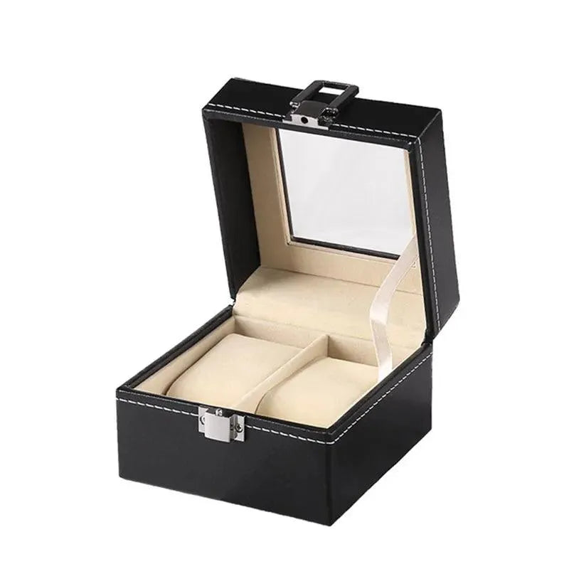 2/3/4/5/6/10/12/18/20 Grids PU Leather Watch Box Organizer - Black Watch Display Case & Storage Box for Men & Women - Perfect Gift for Watch Collectors & Jewelry Organization (Home, Office, Travel)