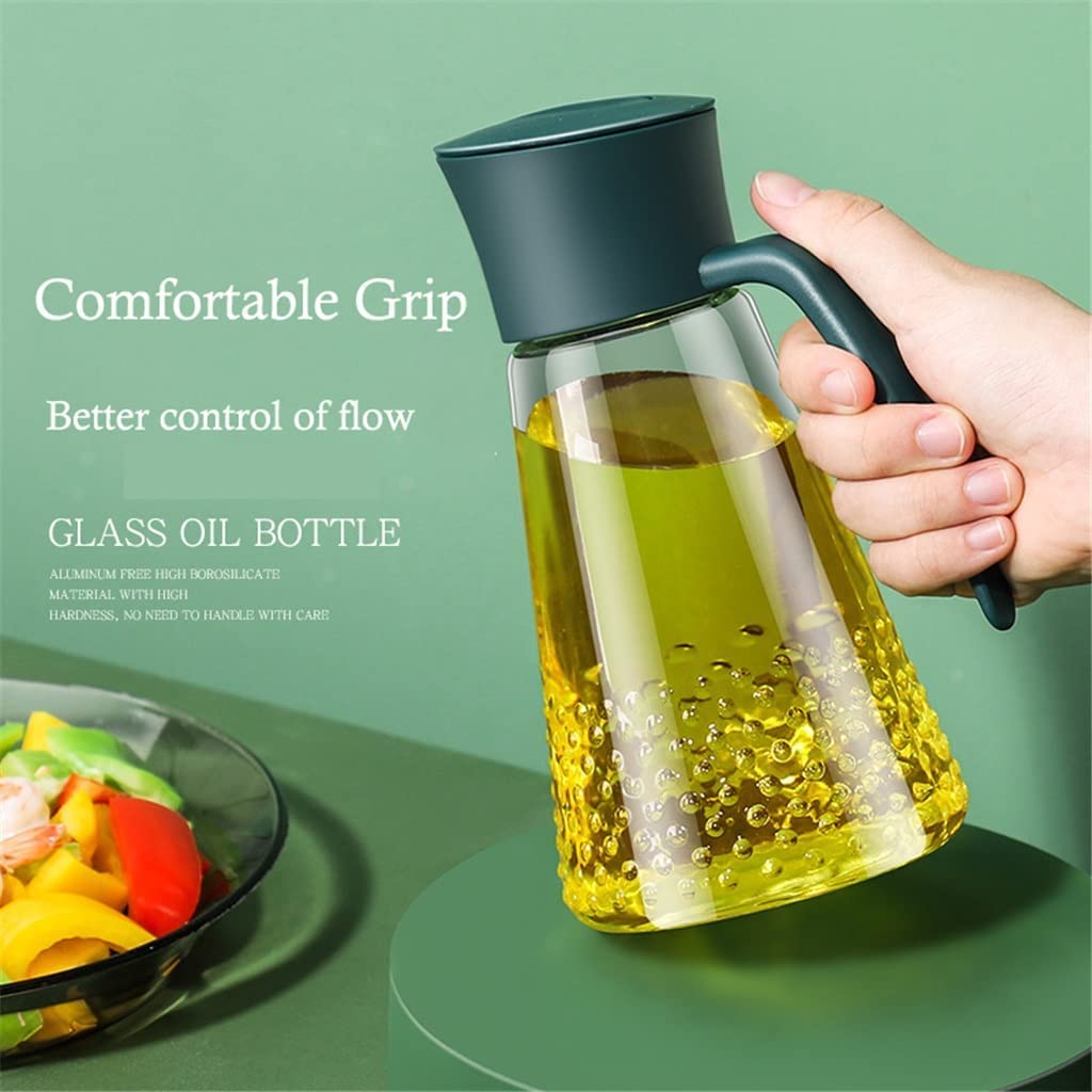Automatic Opening & Closing Leakproof Olive Oil Dispenser Bottle for Kitchen - Plastic Condiment Container for Cooking, Seasoning & Salad Dressing - Perfect for Home Chefs & Meal Prep