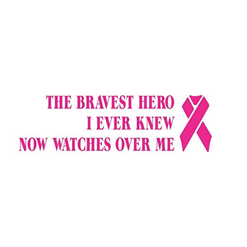 Brave Hero Breast Cancer Awareness Car & Laptop Sticker Decal - Inspirational Tribute for Survivors, Fighters & Supporters - Perfect for Vehicles, Laptops, Notebooks & Water Bottles