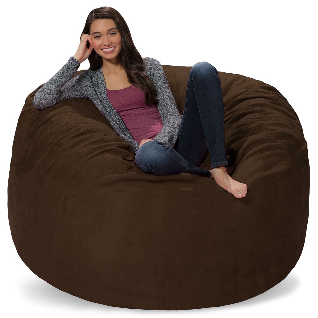 Premium Memory Foam Bean Bag Chair - Ultra Soft Chocolate Micro Suede Cover - Perfect for Gaming, Lounging & Dorm Room Decor