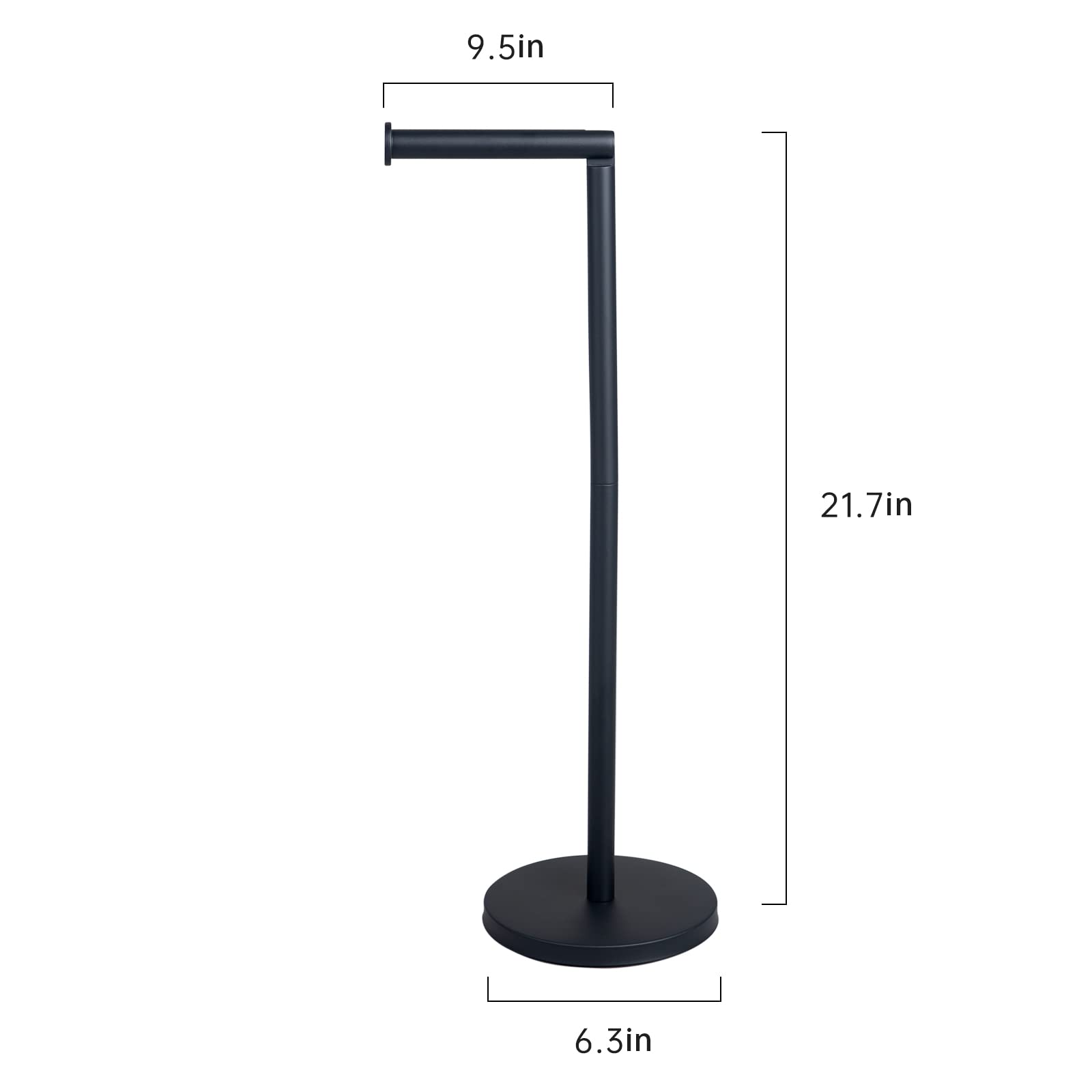 Stainless Steel Free Standing Toilet Paper Holder Stand - Black Bathroom Tissue Roll Floor Storage Organizer | Perfect for Bathroom, Toilet, Restroom & Home Decor